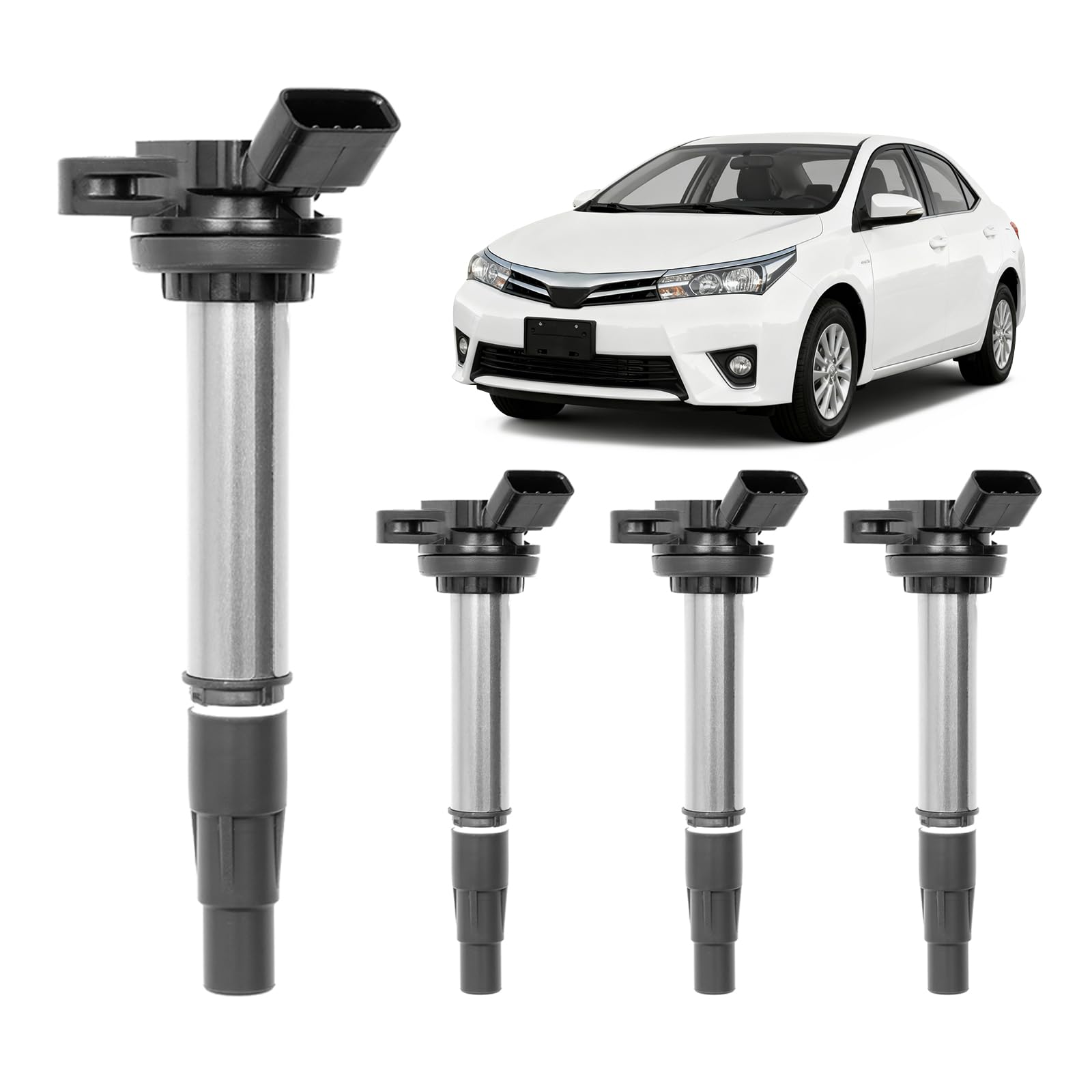 Ignition Coil Packs (4 Pcs), Compatible with 2008-2017 Toyota Corolla/Prius/Matrix, Scion IM/XD, Pontiac Vibe & More Replaces# U