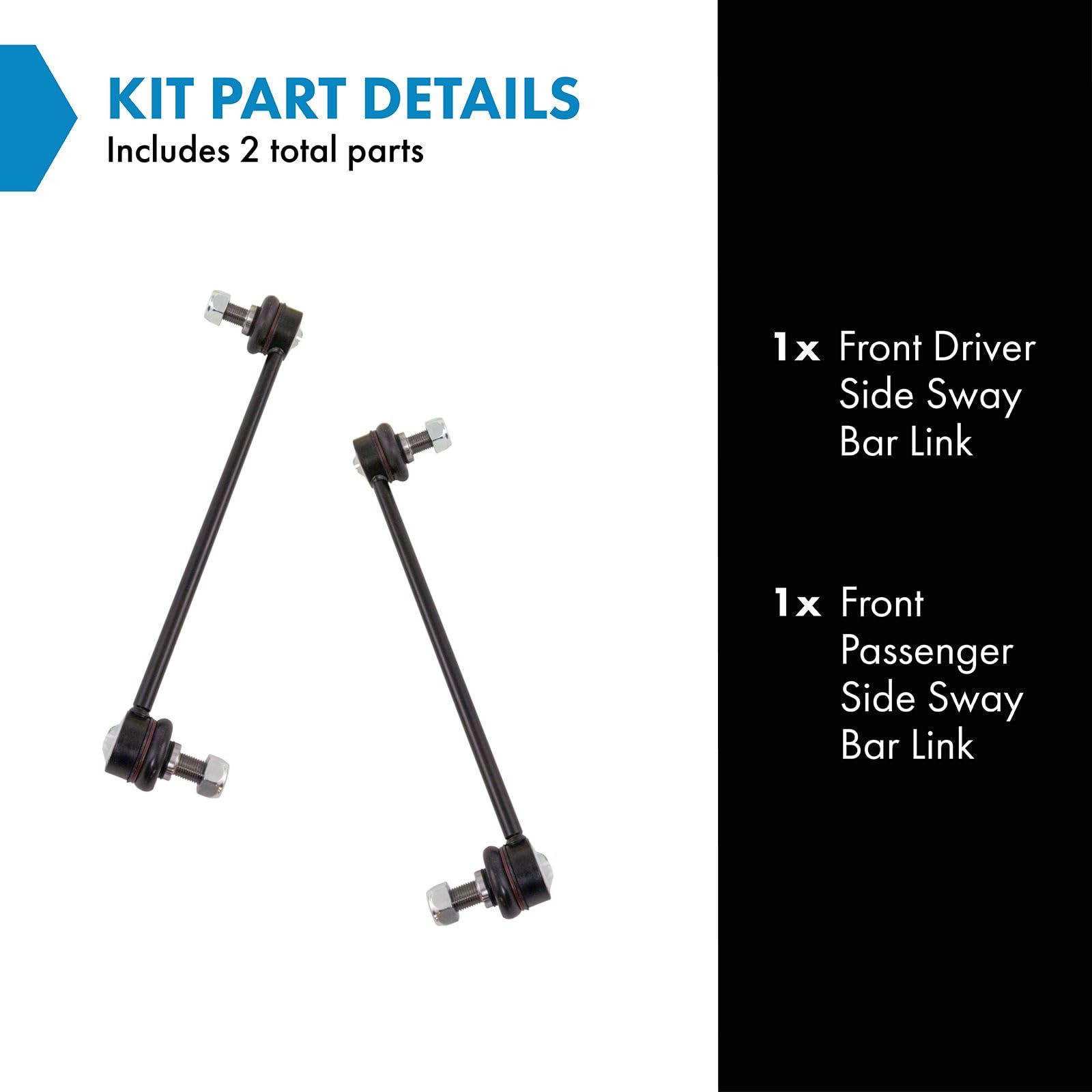 Trq Front Sway Bar Stabilizer Link Set Compatible With 2012-2017 Hyundai Azera 2012-2015 Sonata 2014-2016 Kia Cadenza 2012-2016