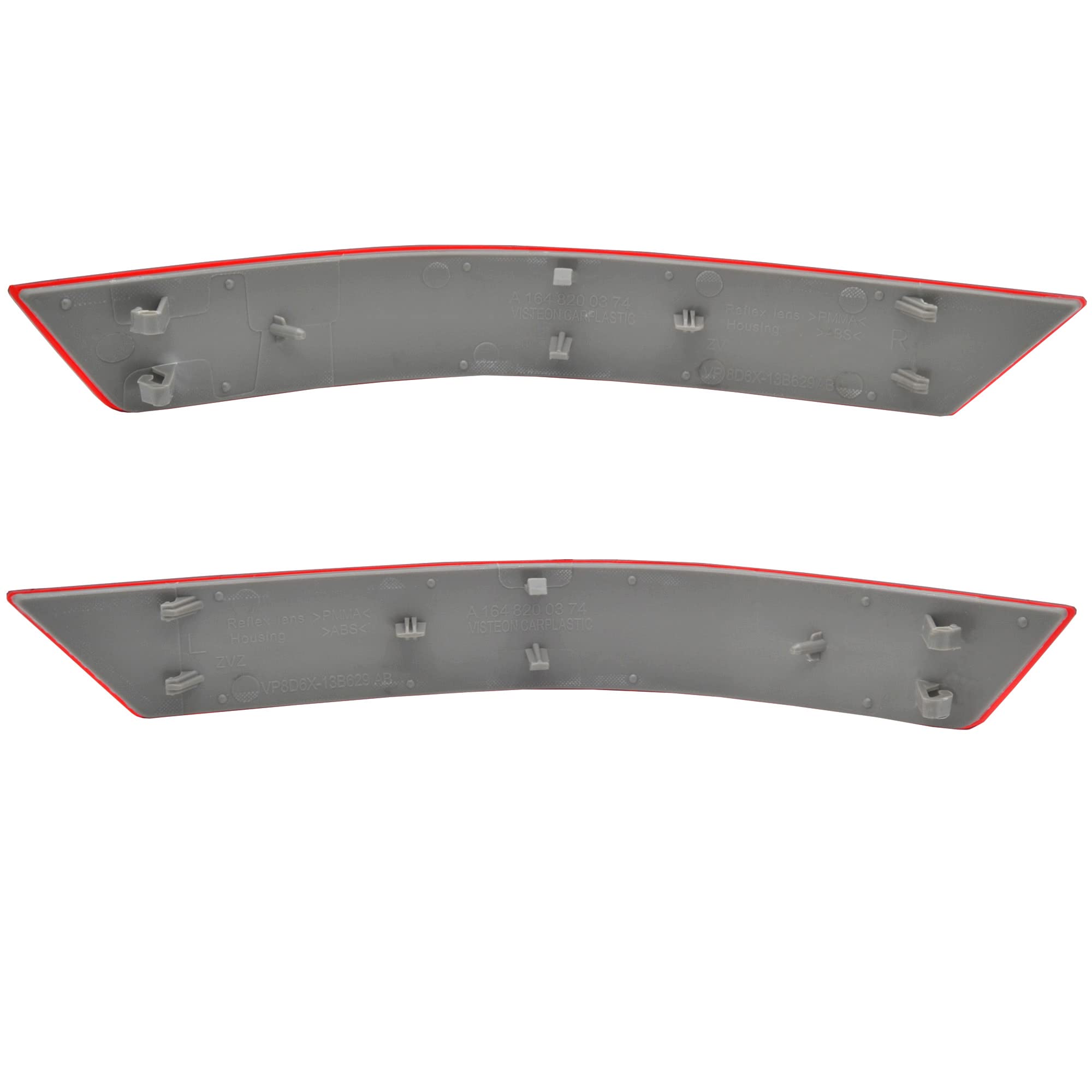 Betrong Rear Bumper Reflector Assembly Left & Right Pair Set Compatible With Mercedes-Benz W164 Ml320 Ml350 Ml500 2008 2009 2010