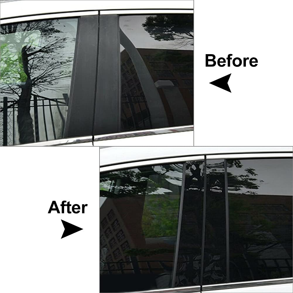 Three T Auto Side Door Window Pillar Posts Cover Trim, Polycarbonate, for Chevrolet Malibu 2016-2023