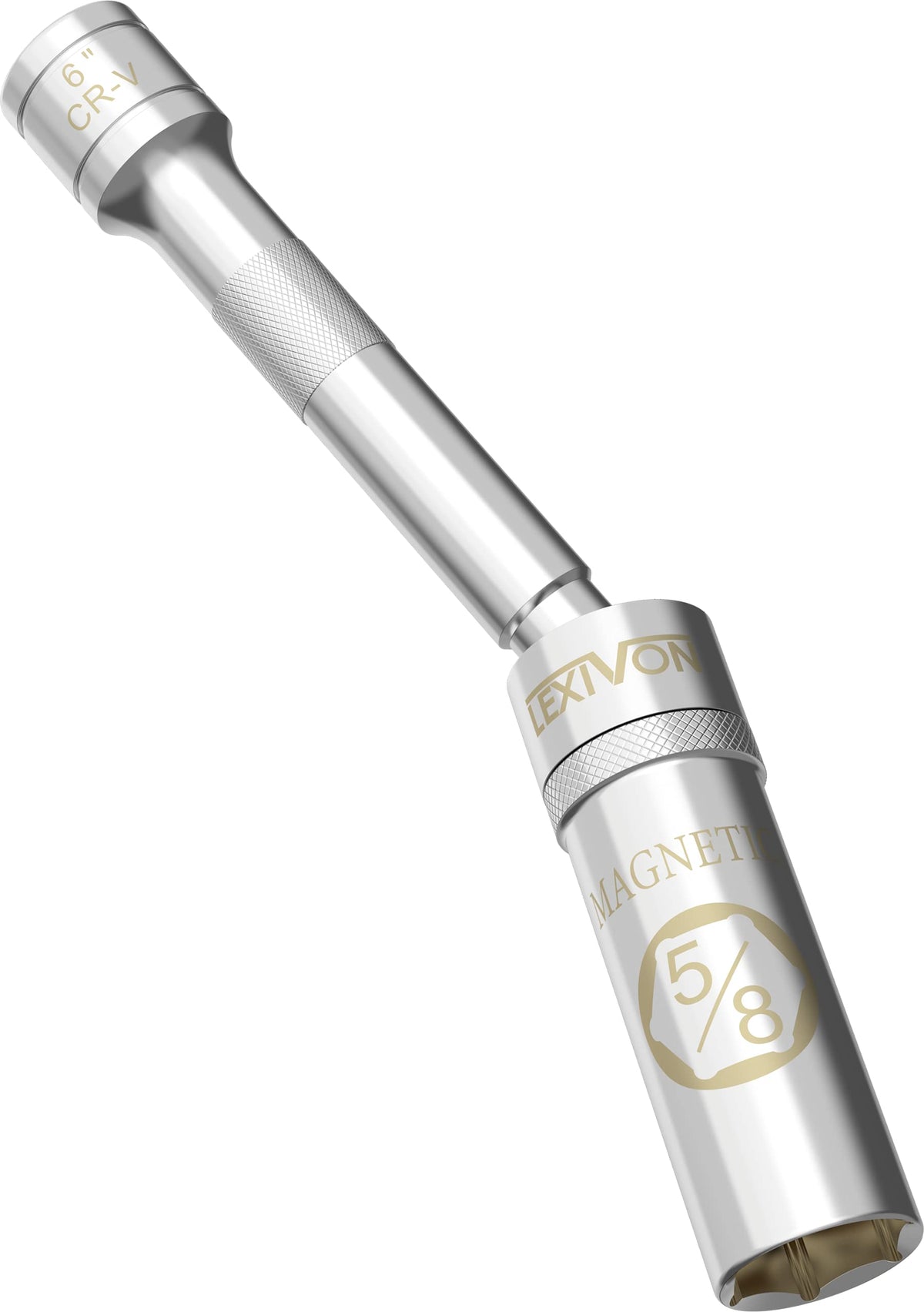 Lexivon 58 Swivel Magnetic Spark Plug Socket, 38 Drive X 6 Total Length  Enhanced Magnetic Design With Thin Wall Socket, Cr-V St