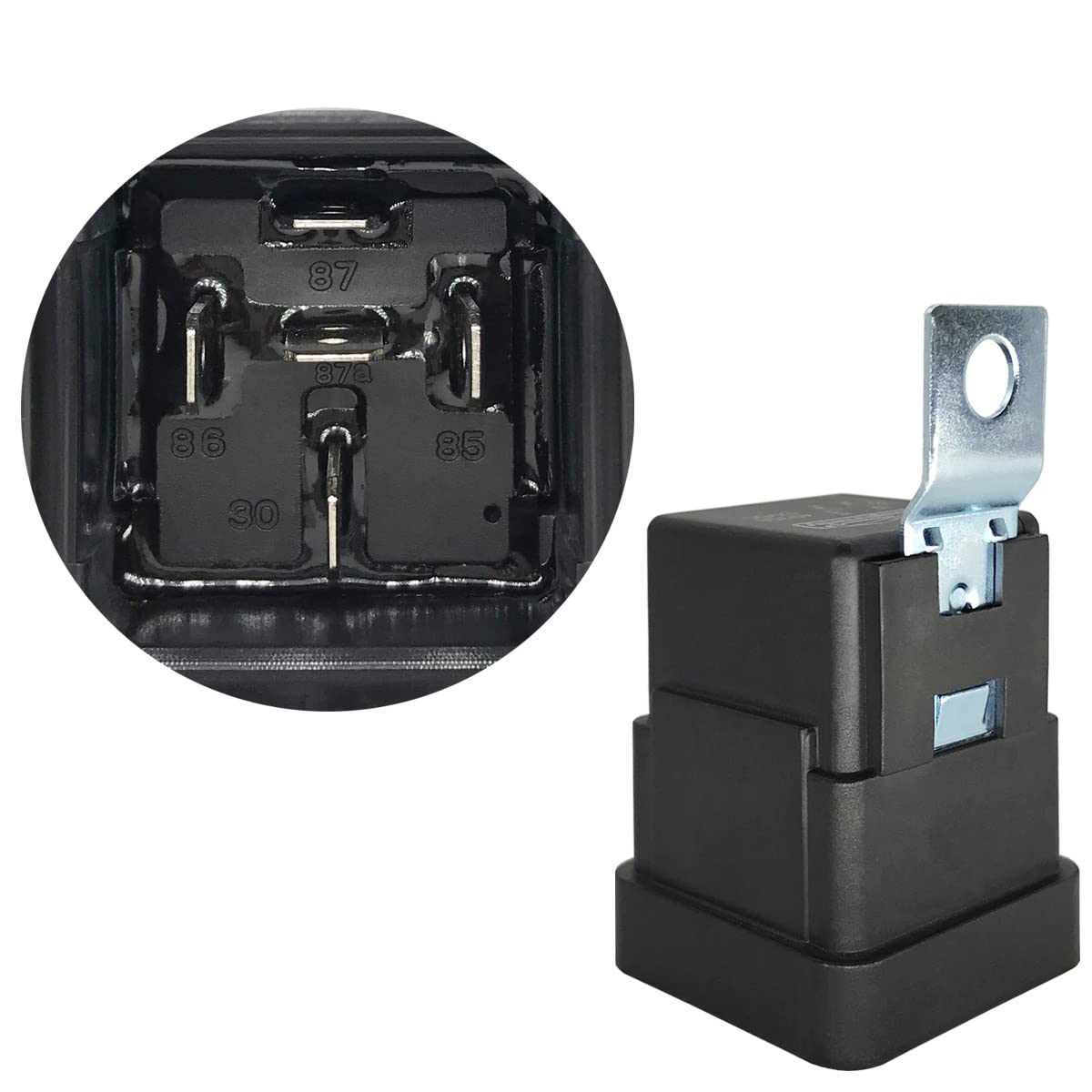 Irhapsody 1 Pack 40/30 Amp 12V Dc Waterproof Relay And Harness - Heavy Duty 12 Awg Tinned Copper Wires, 5-Pin Spdt Automotive Re