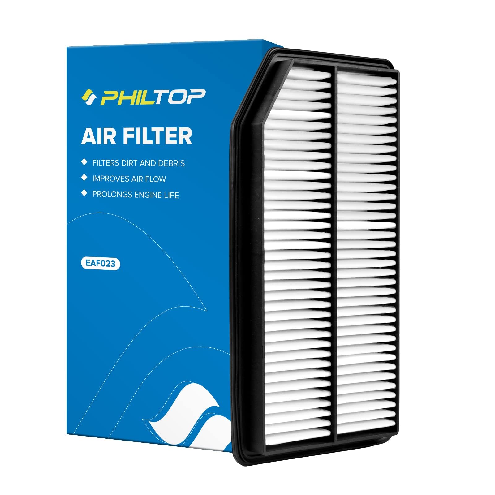 Philtop Engine Air Filter Ca9600 Replacement For Honda Accord 2003-2007 & Acura Tsx 2004-2008, L4 2.4L, Rigid Panel