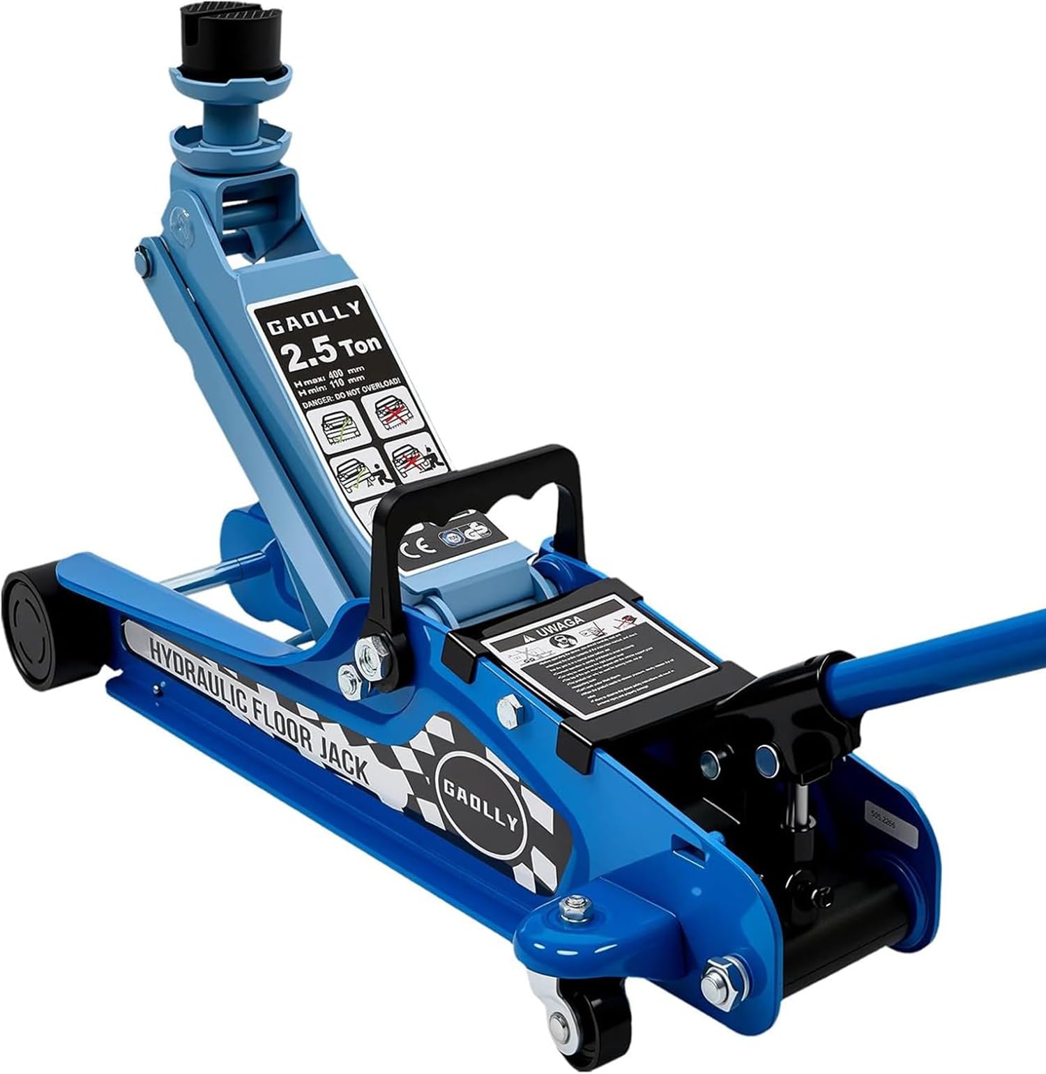 GAOLLY 2.5 Ton Floor Jack Low Profile, Heavy-Duty Steel Racing with Single Piston Lift Pump, Lifting Range 3.35-14.96 (Blue)