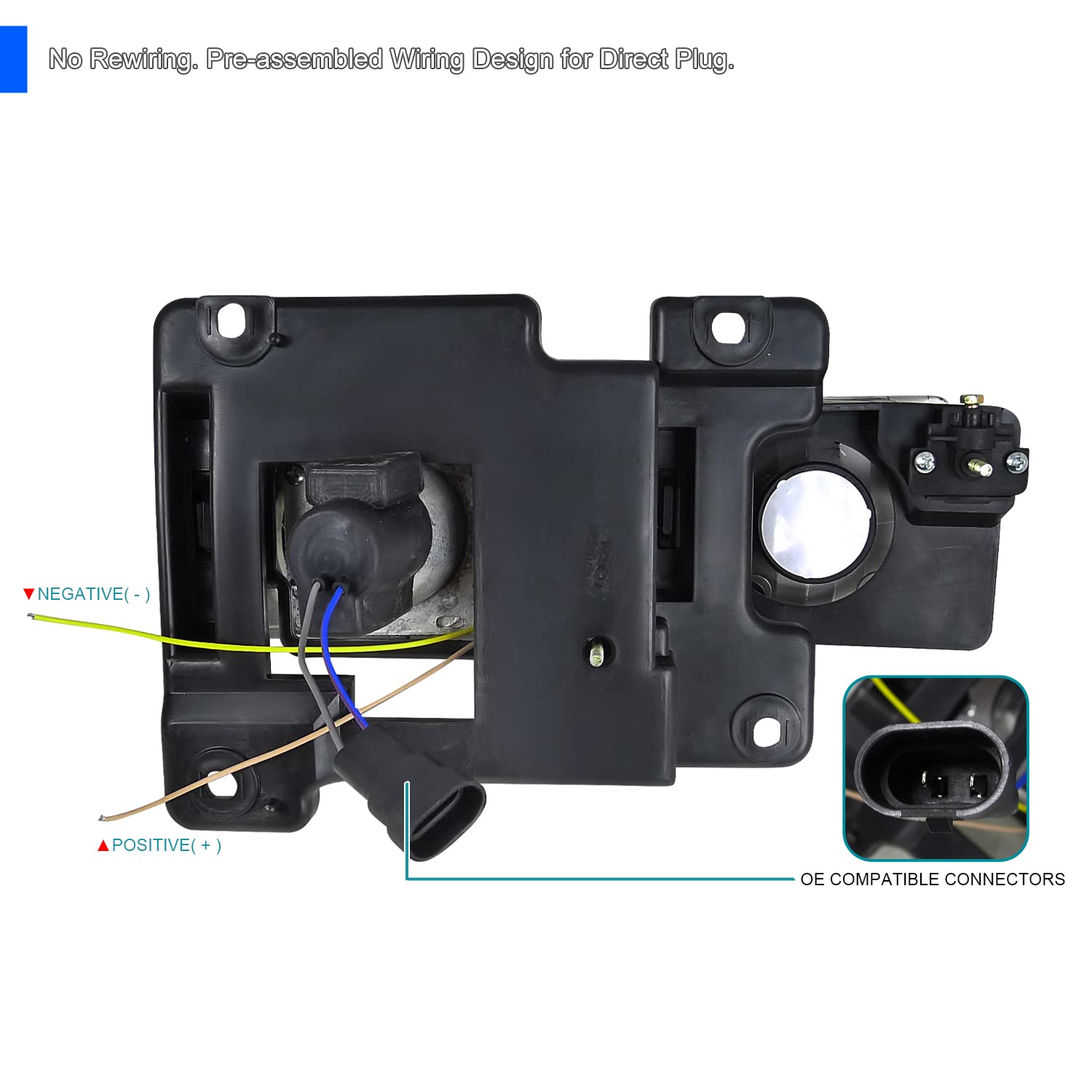 Spec-D Tuning LED Halo Black Housing Clear Lens Projector Headlights Compatible with 1988-1998 Chevy/GMC C10 Pickup, C/K, Sierra, Silverado, Yukon, Suburban,Tahoe Left + Right Pair Headlamps Assembly