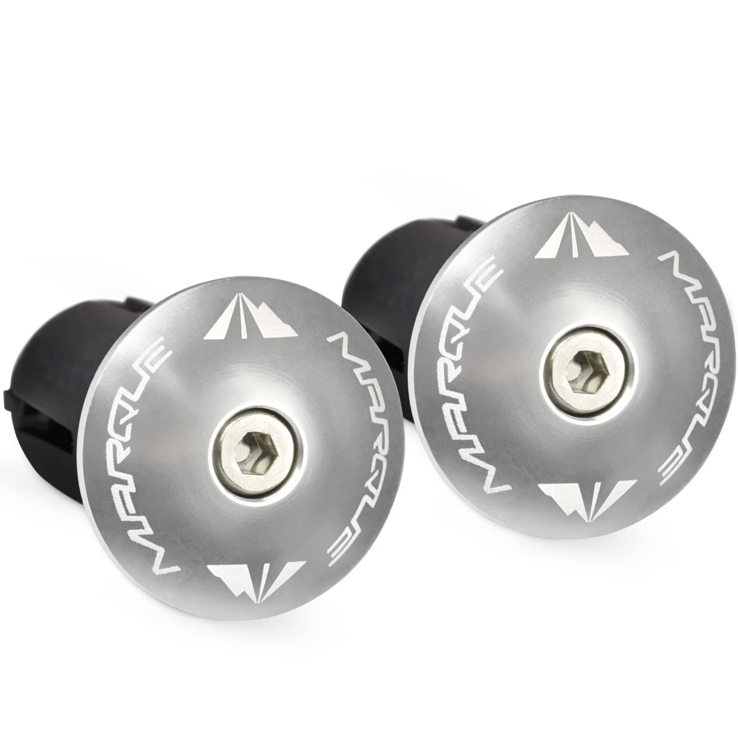 Marque Alloy Enz Handle Bar End Plugs - 2Pcs Per Set (Silver)