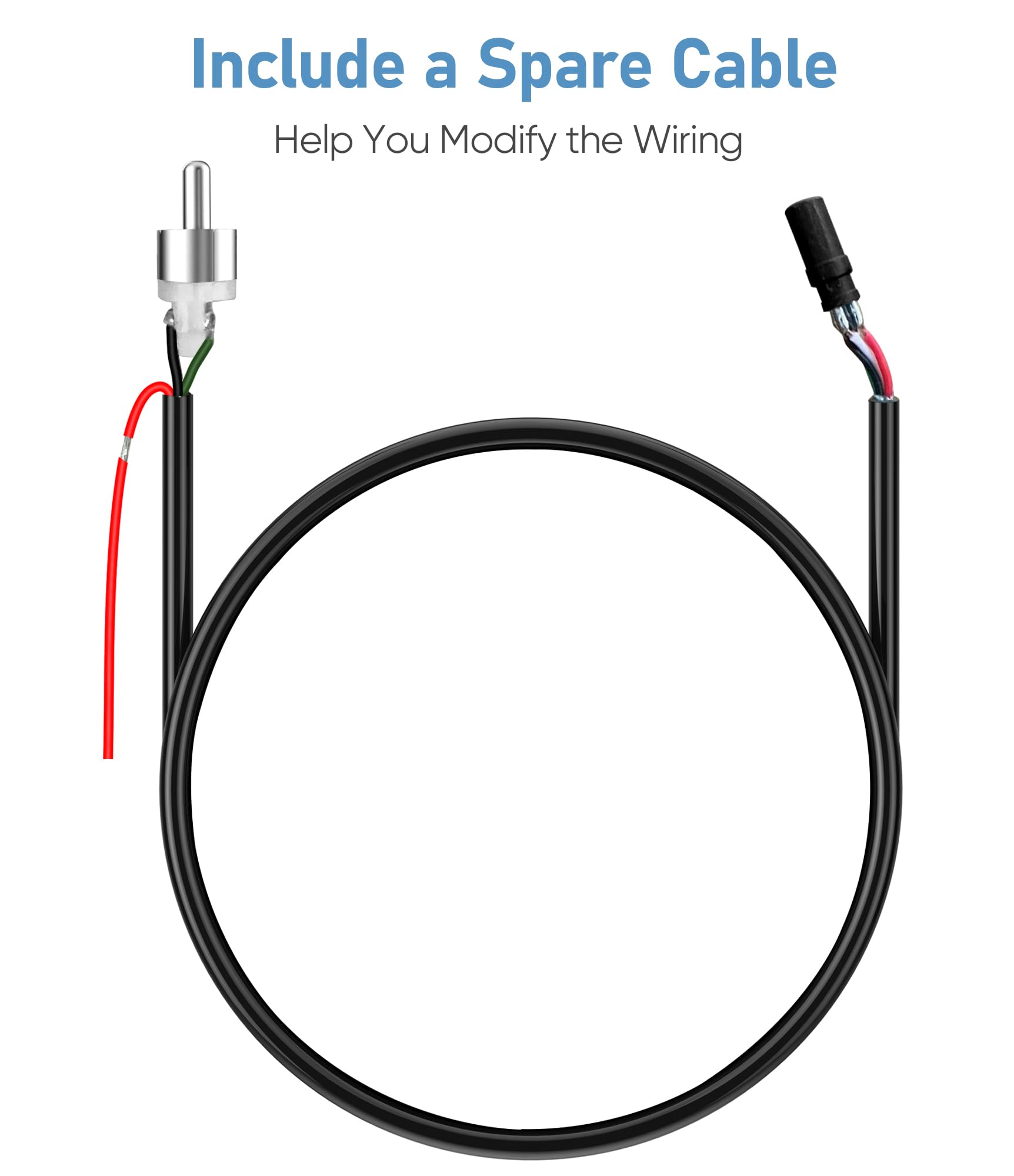 YQMAJIM Backup Camera Video Cable, CVBS RCA Male to 4 PIN Female Adapter Wire, Black, High-Quality Connection for Vehicle Safety Systems