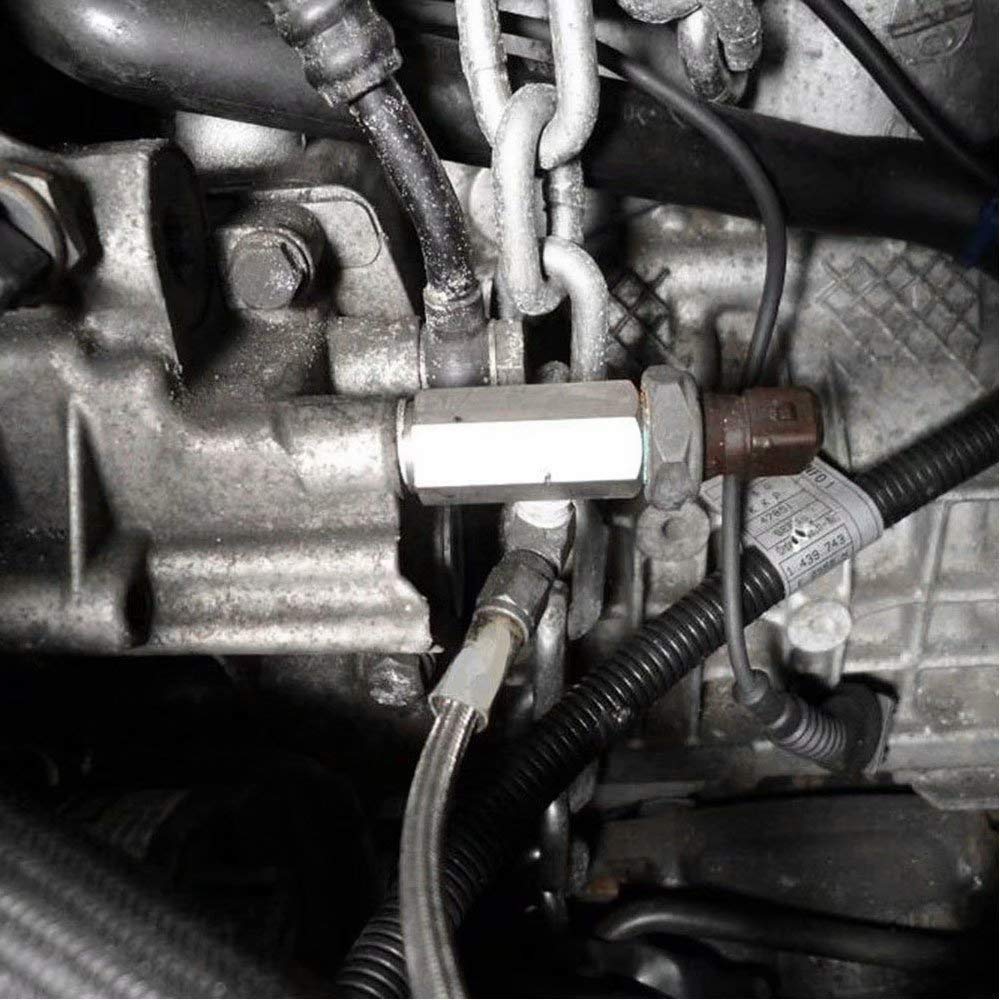 Stainless Steel 1/8 NPT tee Oil Pressure Sensor Adapter, Oil Pressure Gauge Fitting Turbo Supply Feed line Connector for Most Ca