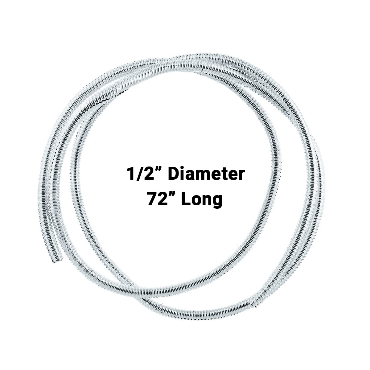 United Pacific 34802 72-Inch Long     Diameter Chrome Wire Loom, Corrugated Polypropene Construction, Crush & Abrasion Resistant