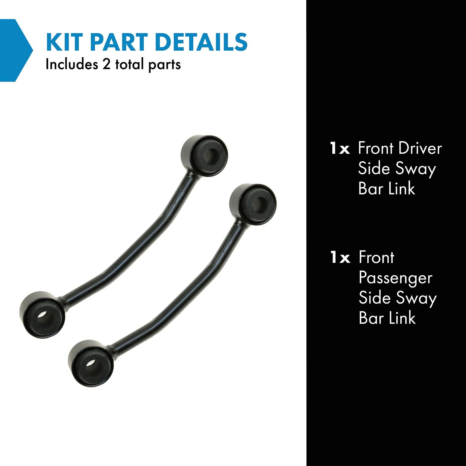 Trq Front Sway Bar Stabilizer Link Set Compatible With 1987-1995 Jeep Wrangler