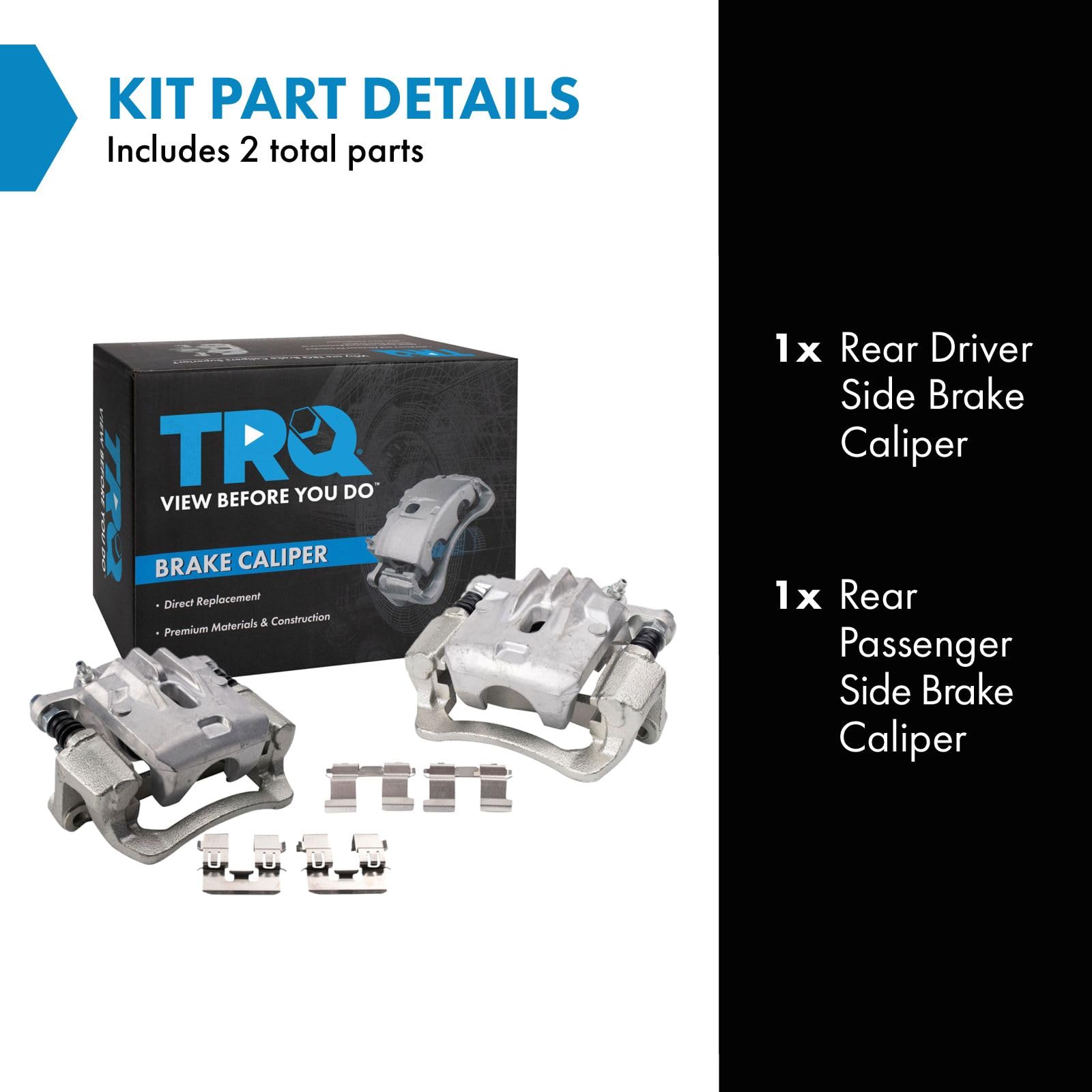 Trq Rear Brake Caliper Set Compatible With 2016-2019 Subaru Crosstrek 2014-2018 Forester 2012-2019 Impreza 2013-2015 Xv Crosstre