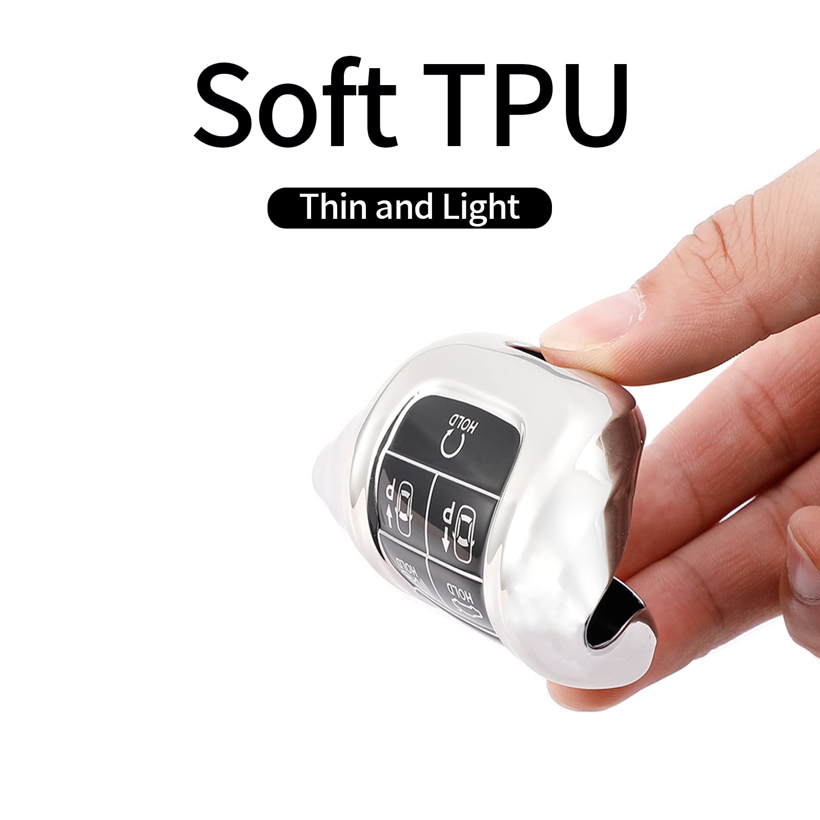 Kespevn For Hyundai Key Fob Cover 7 Button With Leather Keychain Soft Tpu 360 Degree Protection Car Key Case Shell Holder Fits F