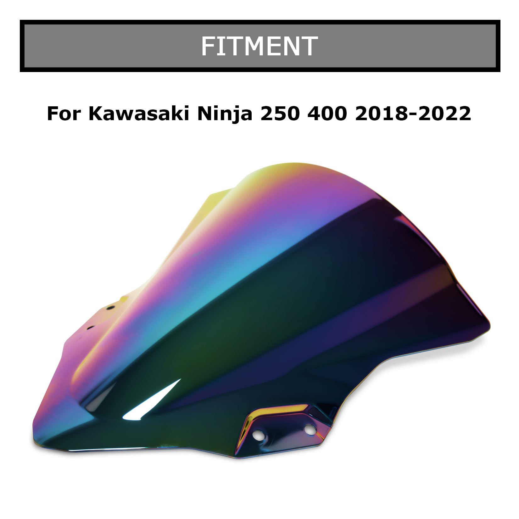 Psler Windshield Windscreen Double Bubble For Ninja 250 400 Ex400 2018 2019 2020 2021 2022 2023 (Colorfula)