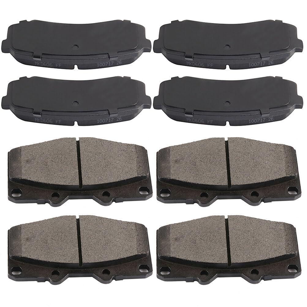 Automuto 8Pcs Front & Rear Semi-Metallic Disc Brake Pads Set D606 D410 For Lexus Lx450 For Toyota For Land Cruiser