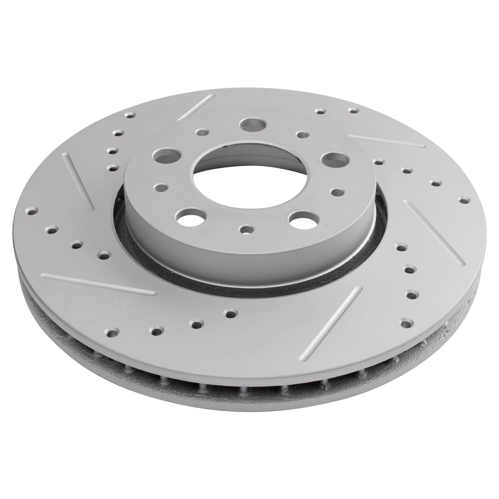 Trq Front Performance Brake Rotors Set Premium G-Coated Compatible With 2001-2009 Volvo S60 1999-2006 S80 2001-2007 V70 2003-200