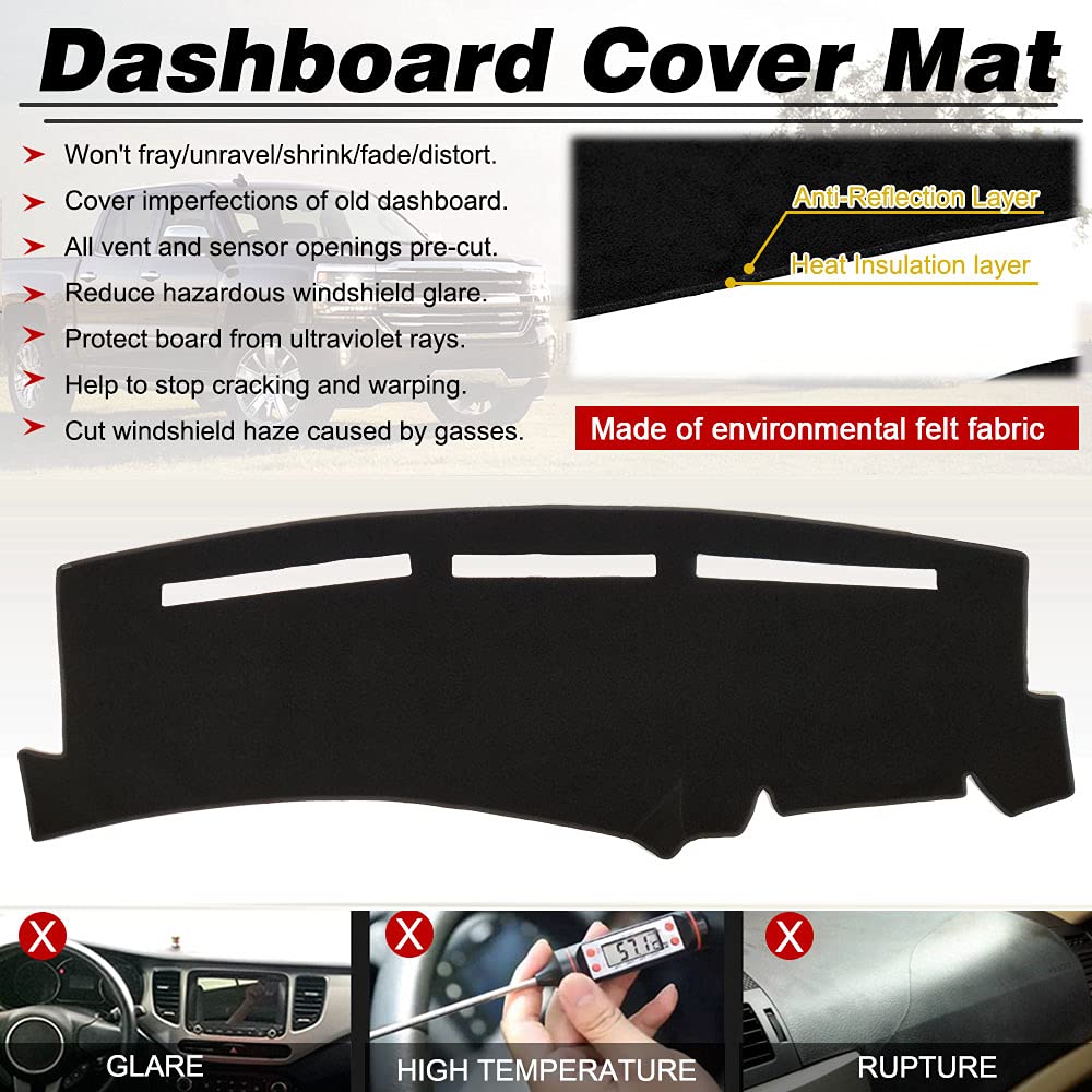 Blibliunit Dashboard Cover For Chevrolet Silverado 1500 2500 3500 1999-2006 Avalanche Chevy Tahoe Suburban Gmc Sierra Yukon Dash
