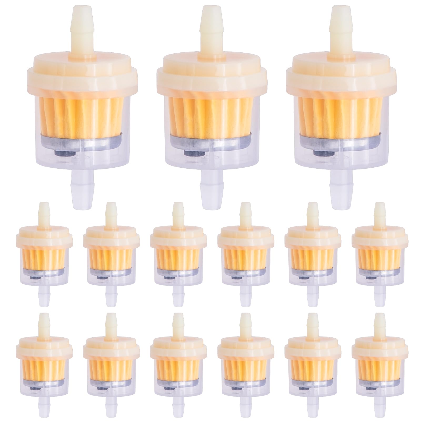 MEAJOO 15PCS 1/4 6mm-7mm Gas Inline Fuel Filter, with magnet, Fit for ATV Scooter Moped Go Kart Dirt Bikes Snowblower Motorcyc