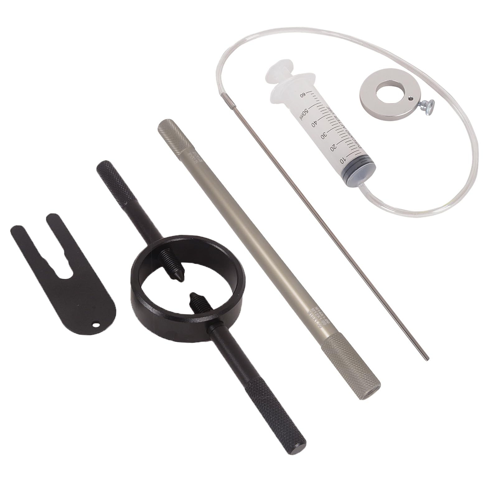 Porotmotor Motorcycle Fork Service Tool Kit, 3Pcs Fork Maintenance Tool Set Fork Oil Level Tool, Fork Spring Compressor, And Dam