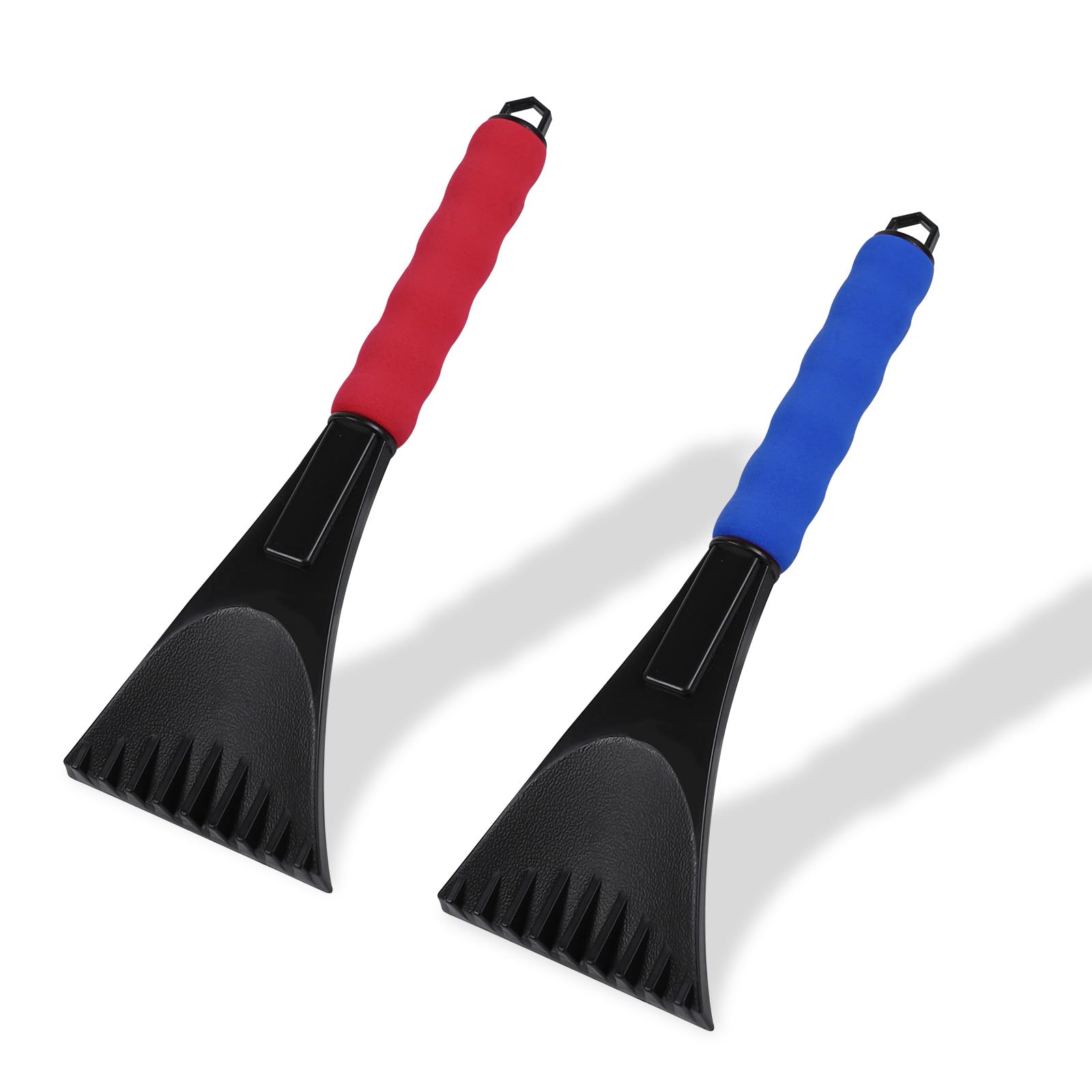 Wogomz 2PCS Ice Scrapers for Car Windshield, Ice Snow and Frost Removal Tools with Foam Handle, Efficient Snow Scraper for Car, 