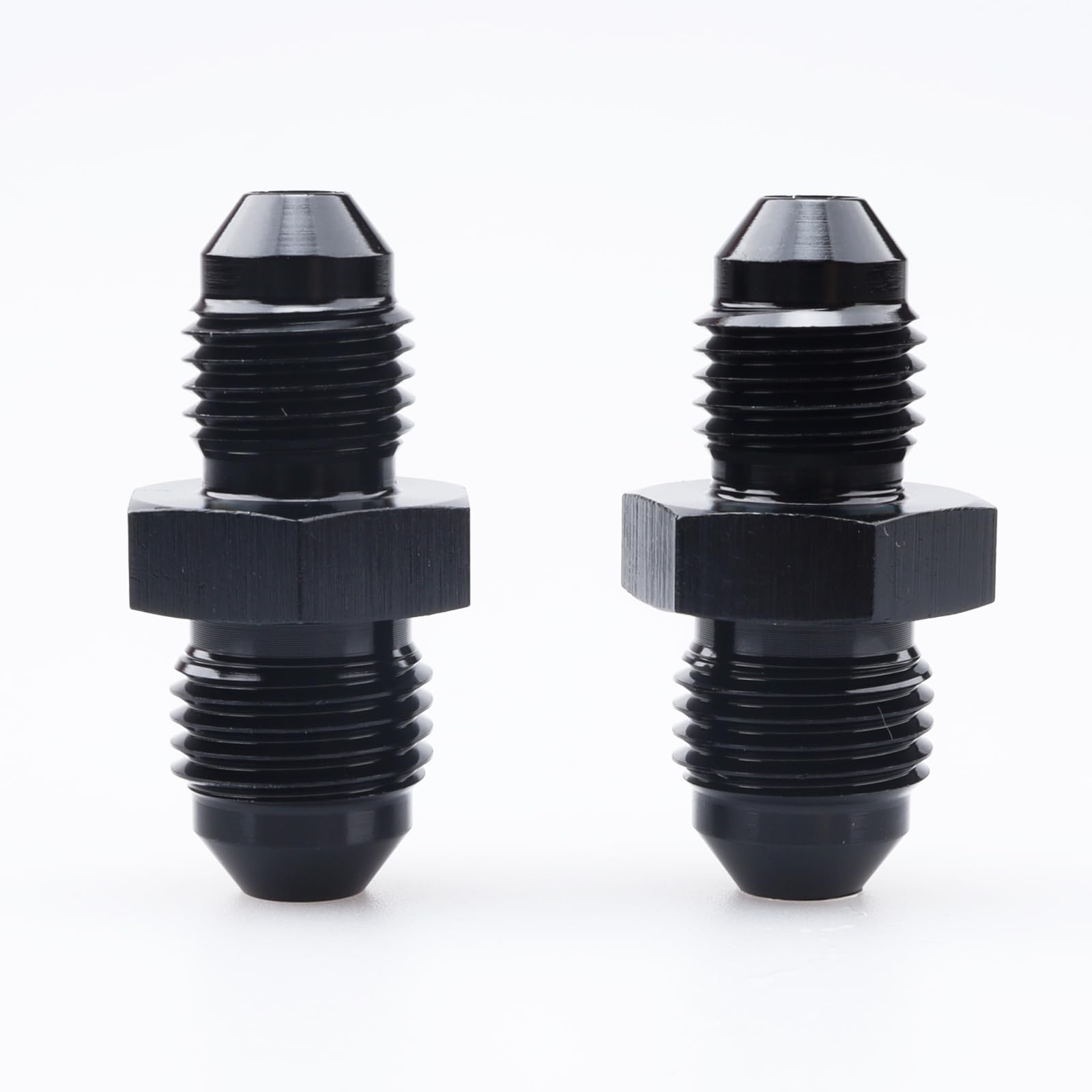 AC PERFORMANCE -5 AN to -4 AN Male Flare Reducer Coupler Union Adapter Fitting Aluminum Black, Pack of 2