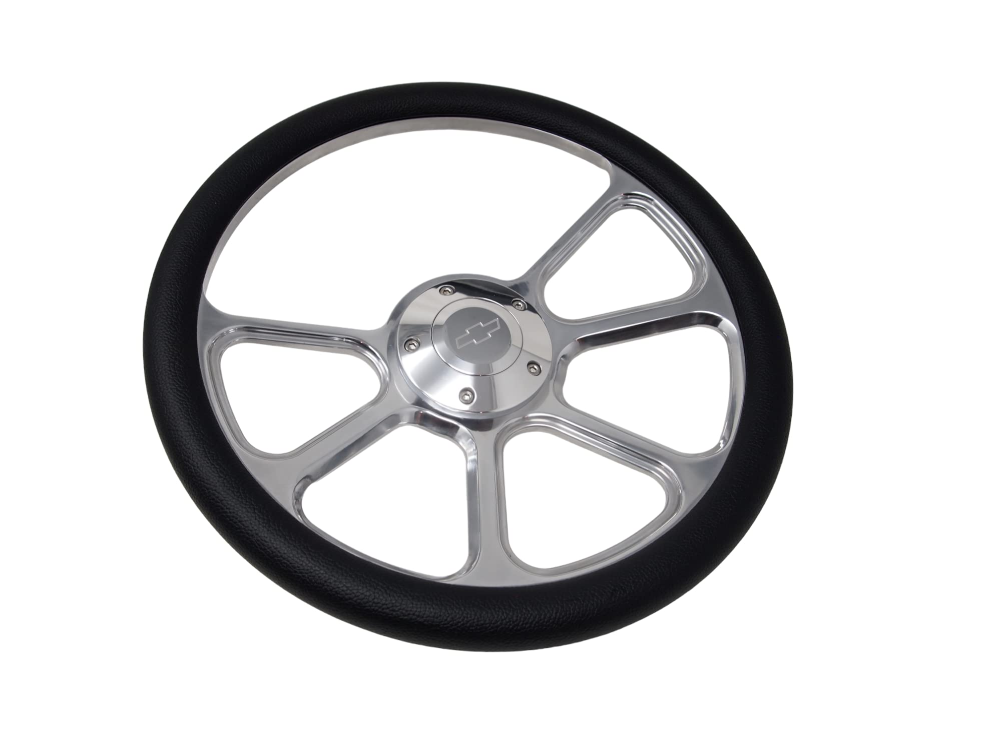 Billet Polished Compatible With Chevy Gmc 69-94 Steering Wheel Set Engraved Horn 3 Spoke Half Wrap