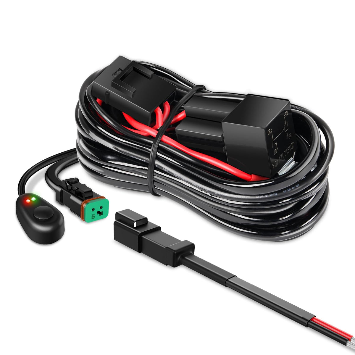 Nilight - 10017W 16Awg Dt Connector Wiring Harness Kit Led Light Bar 12V On Off Switch Power Relay Blade Fuse For Off Road Light