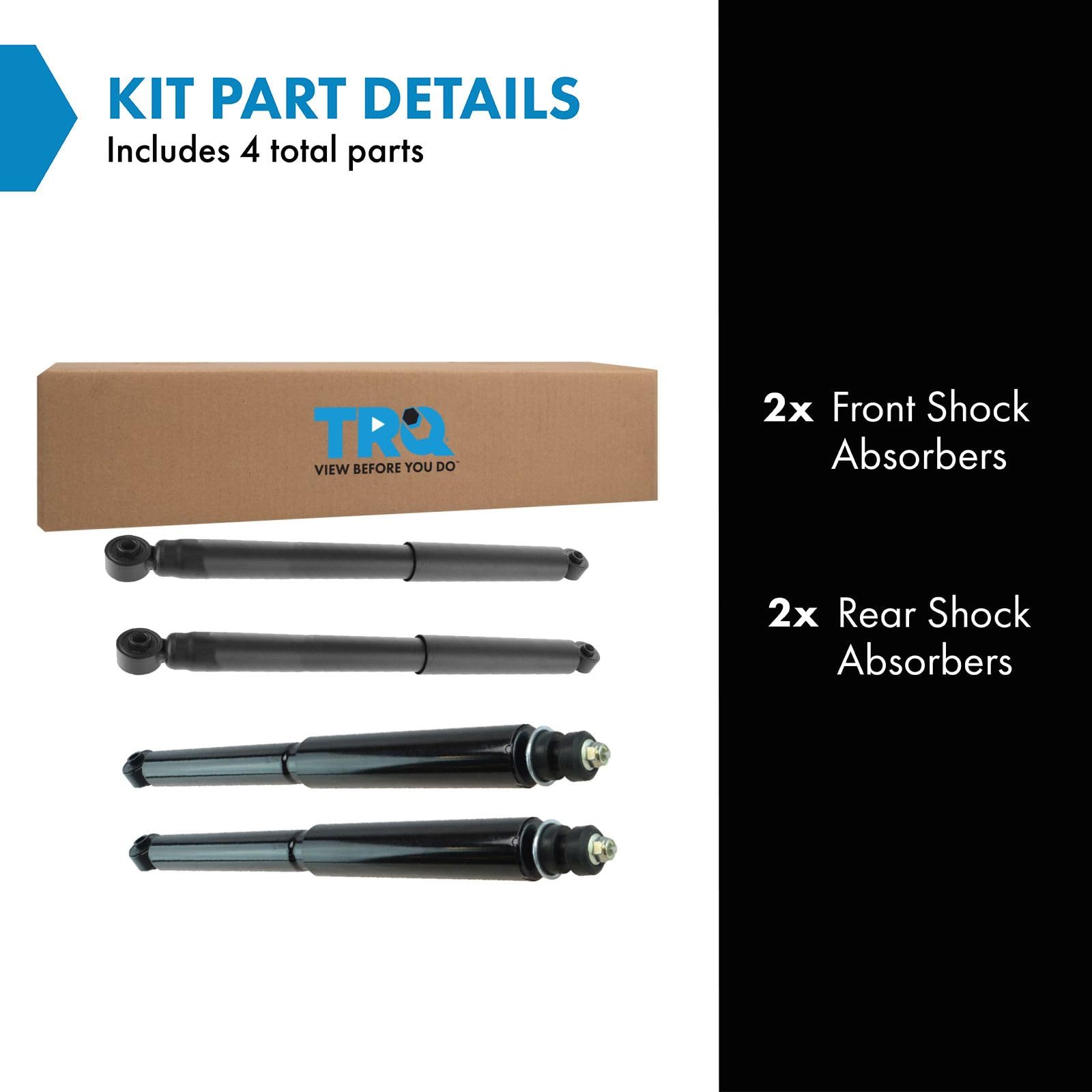 Trq Front And Rear Shock Absorber Set Compatible With 1994-2002 Dodge Ram 2500 Ram 3500