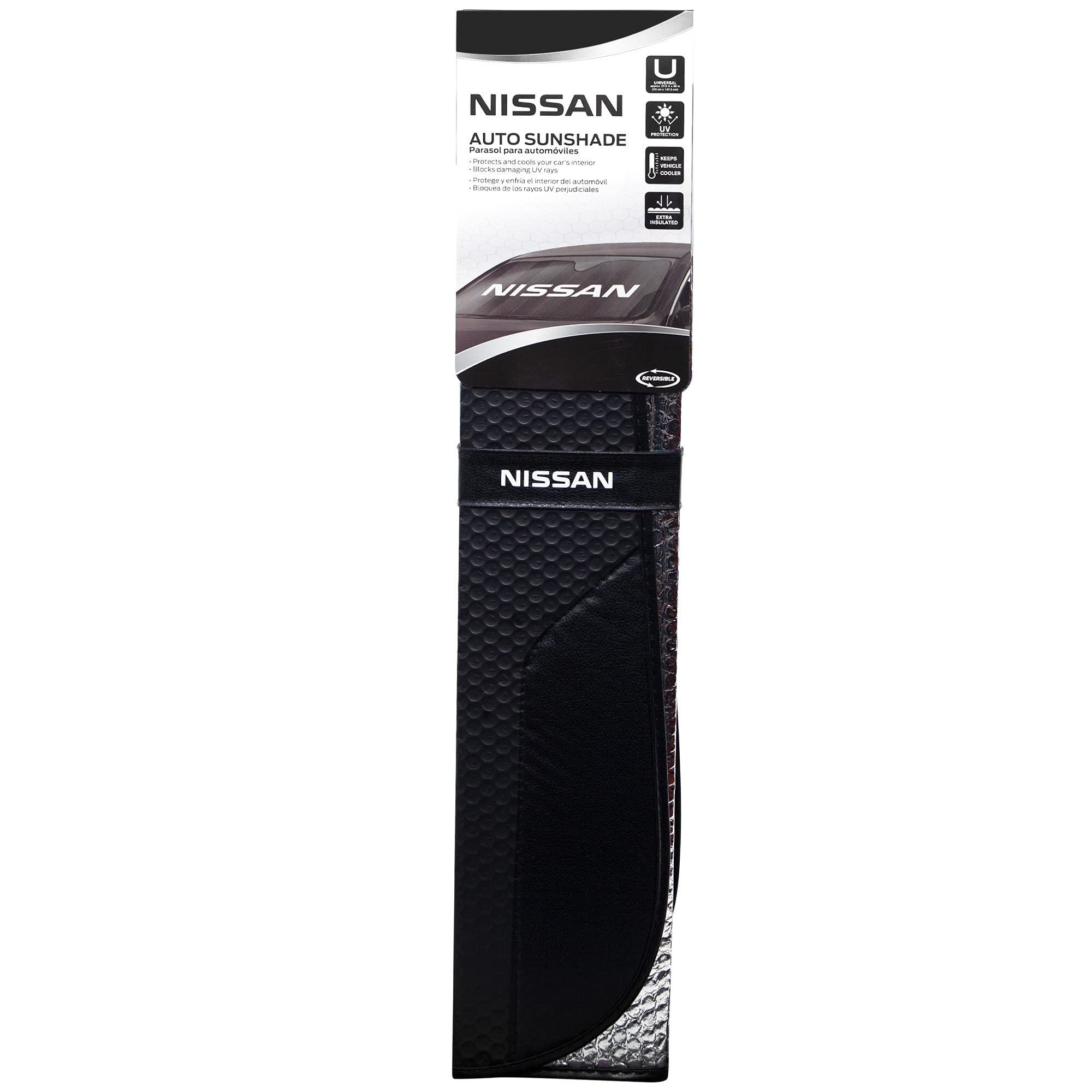 Plasticolor 003938W01 Black Matte Accordion Sunshade Compatable With Nissan