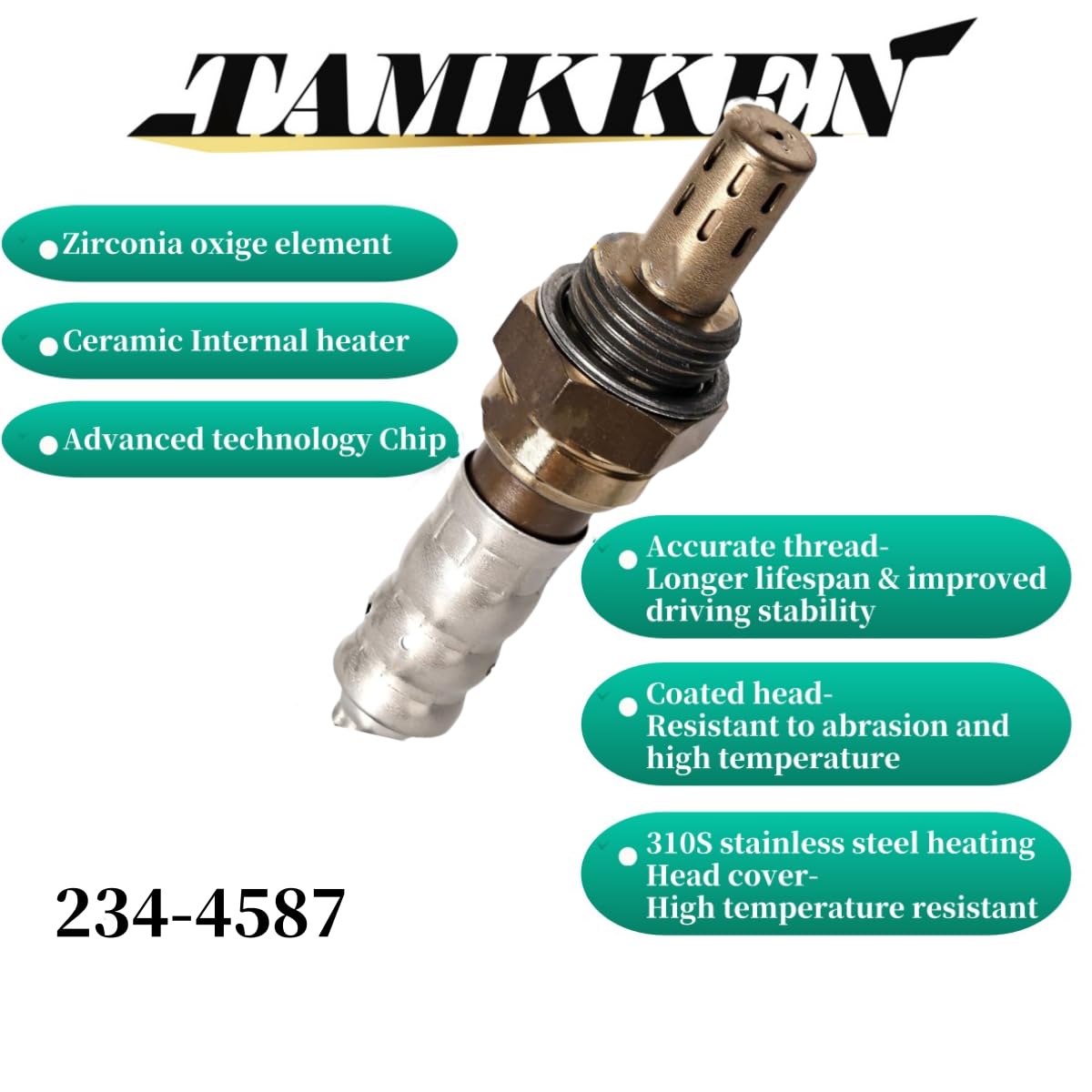 TAMKKEN 234-4587 Oxygen O2 Sensor Compatible with Dodge Charger Dakota Durango Ram Jeep Commander Liberty Wrangler Grand Cheroke
