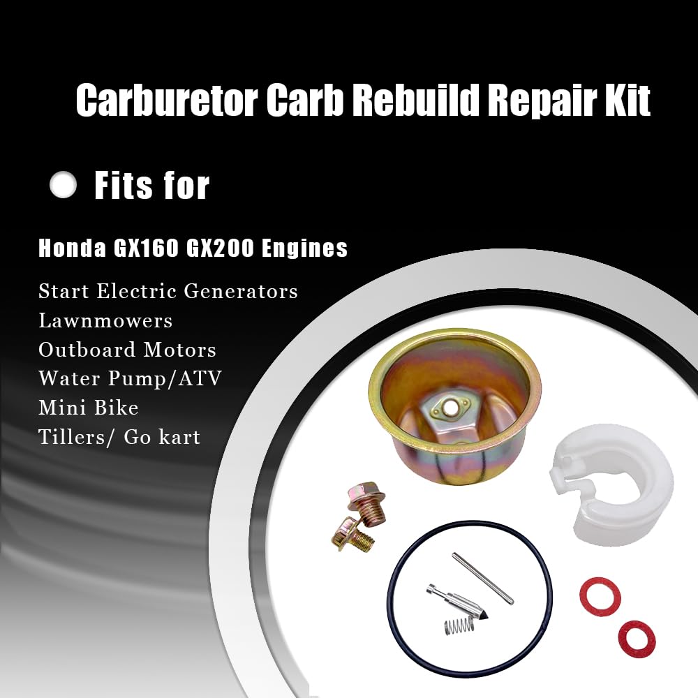 Gx120 Carburetor Kit Fits For Honda Gx160 Gx200 Needle Bowl Float Gasket Seal Pin
