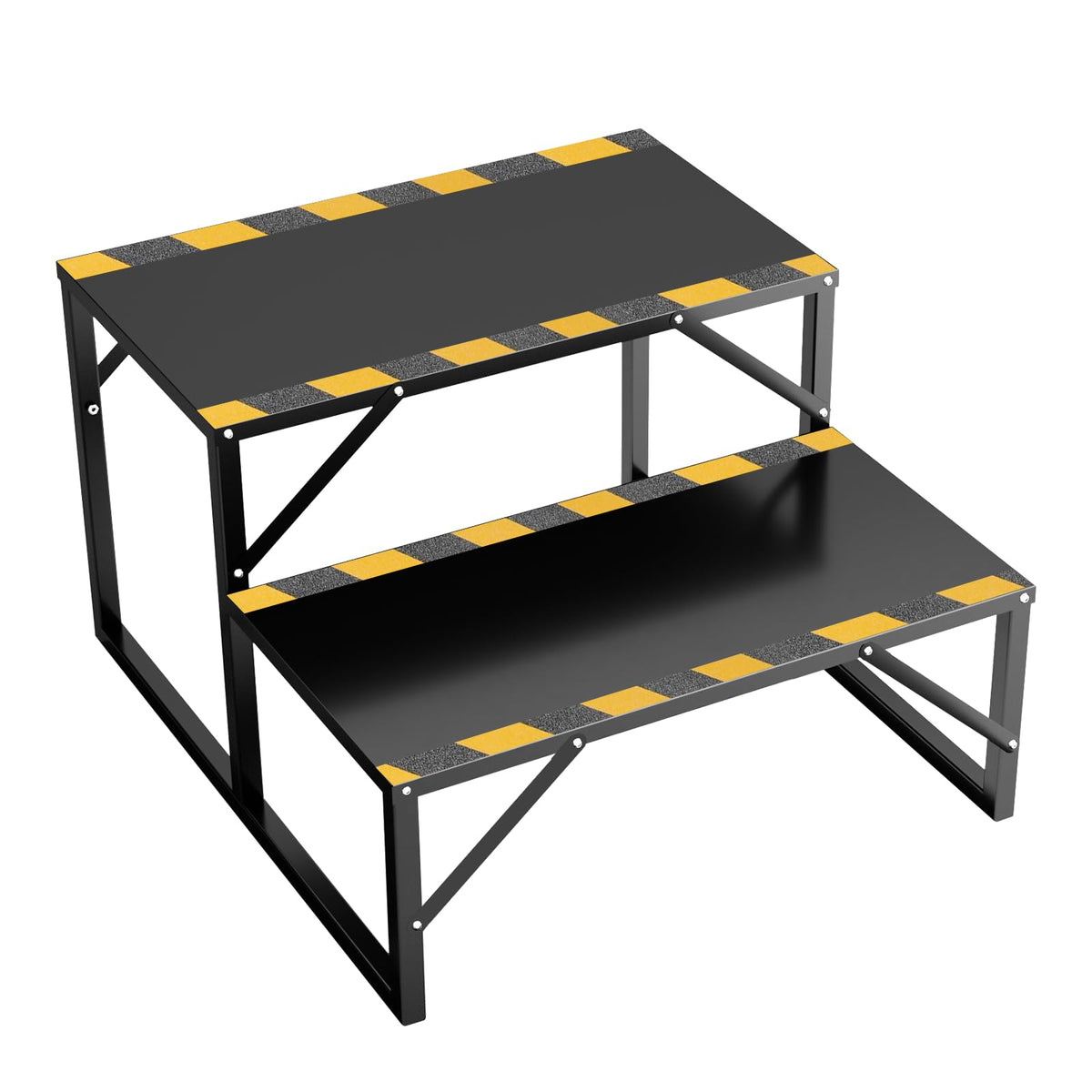RV Steps with 2 Handrails-3 Step Metal RV Stairs with Platform-Hot Tub Steps-Wim Spa Ladder-Outdoor Trailer Stairs-Portable Mobi