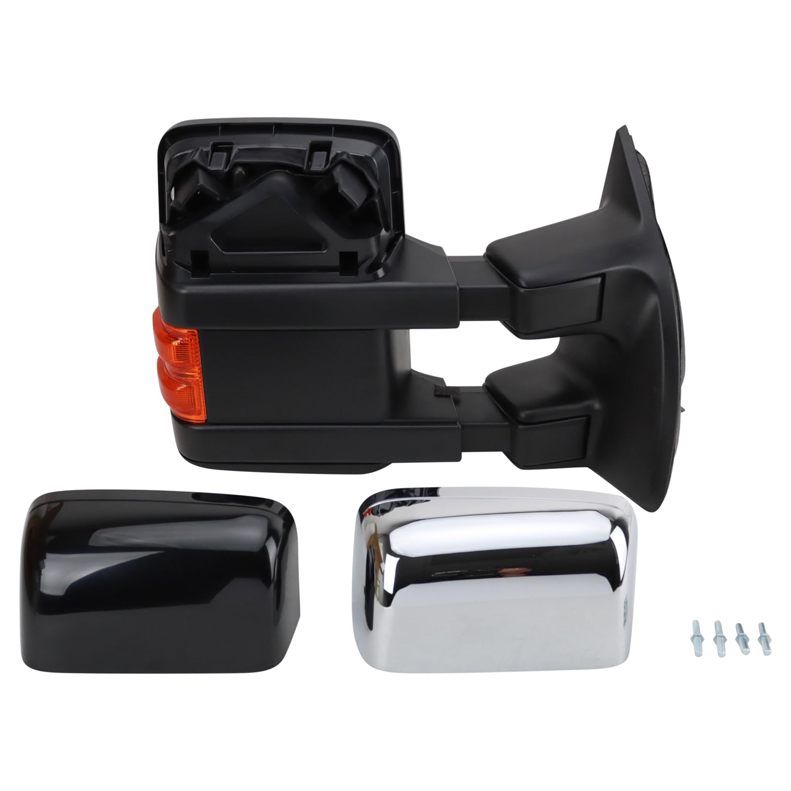 Trq Right Mirror With Memory With Chrome & Black Covers Passenger Side Compatible With 2011-2012 Ford F-250 Super Duty F-350 Sup