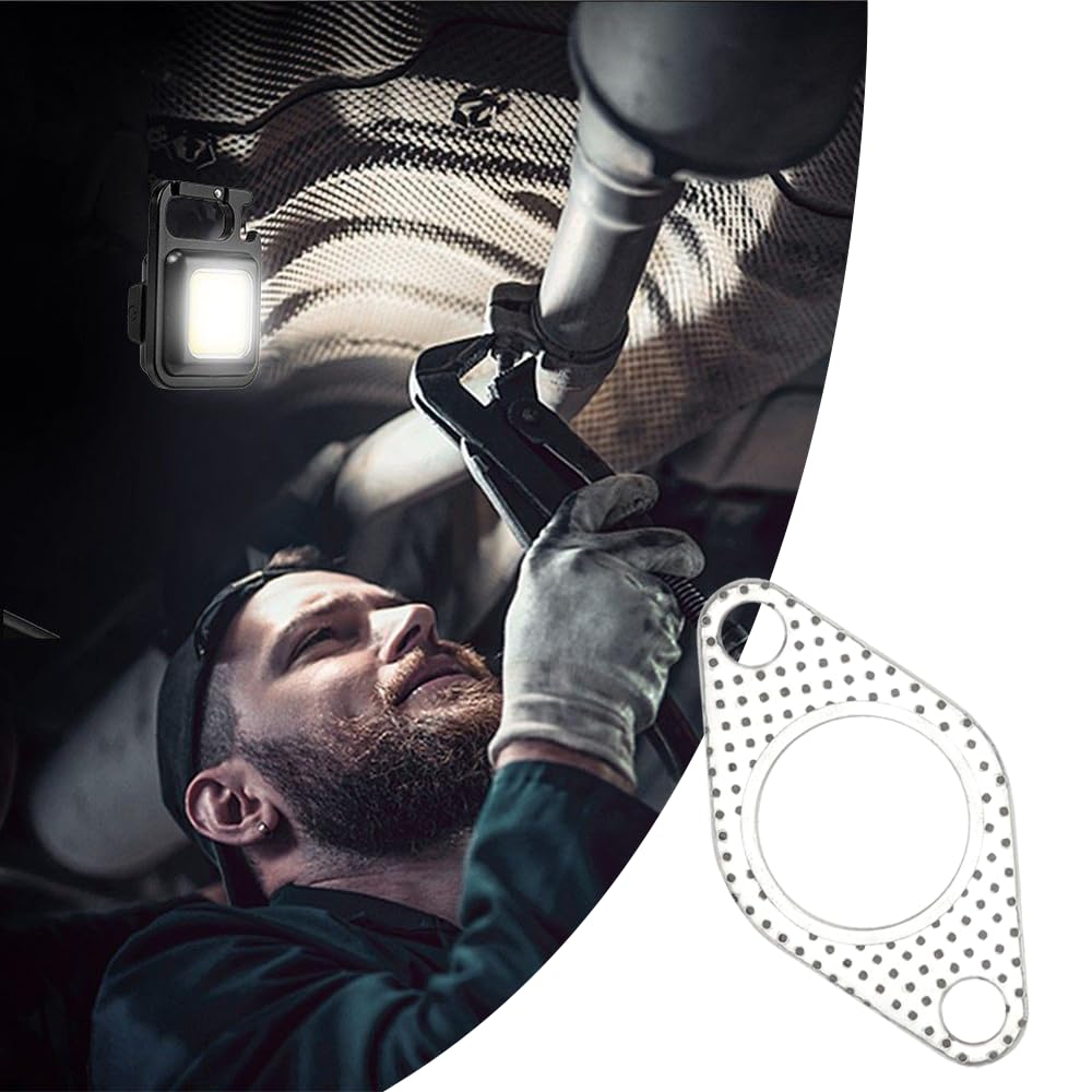 2Pcs Car Exhaust Gasket,1.5'' 2-Bolt Exhaust Flange Gasket Car Accessories,Professional Exhaust Manifold Gasket Made Of High Tem