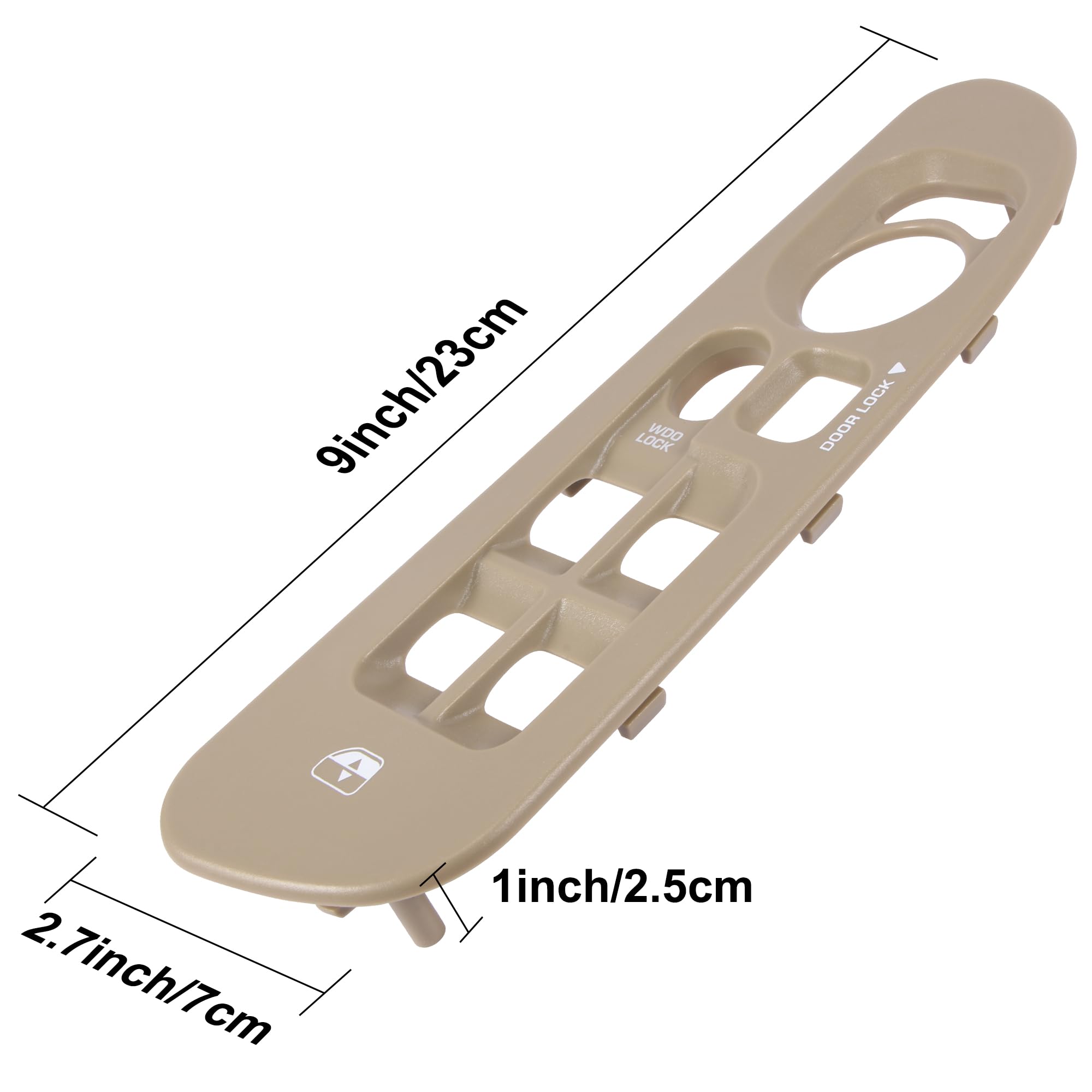 BASIKER Beige Driver Side Window Switch Panel Bezel Compatible with Dodge Ram 1500 2500 3500 (2002-2010) - Grayish Brown