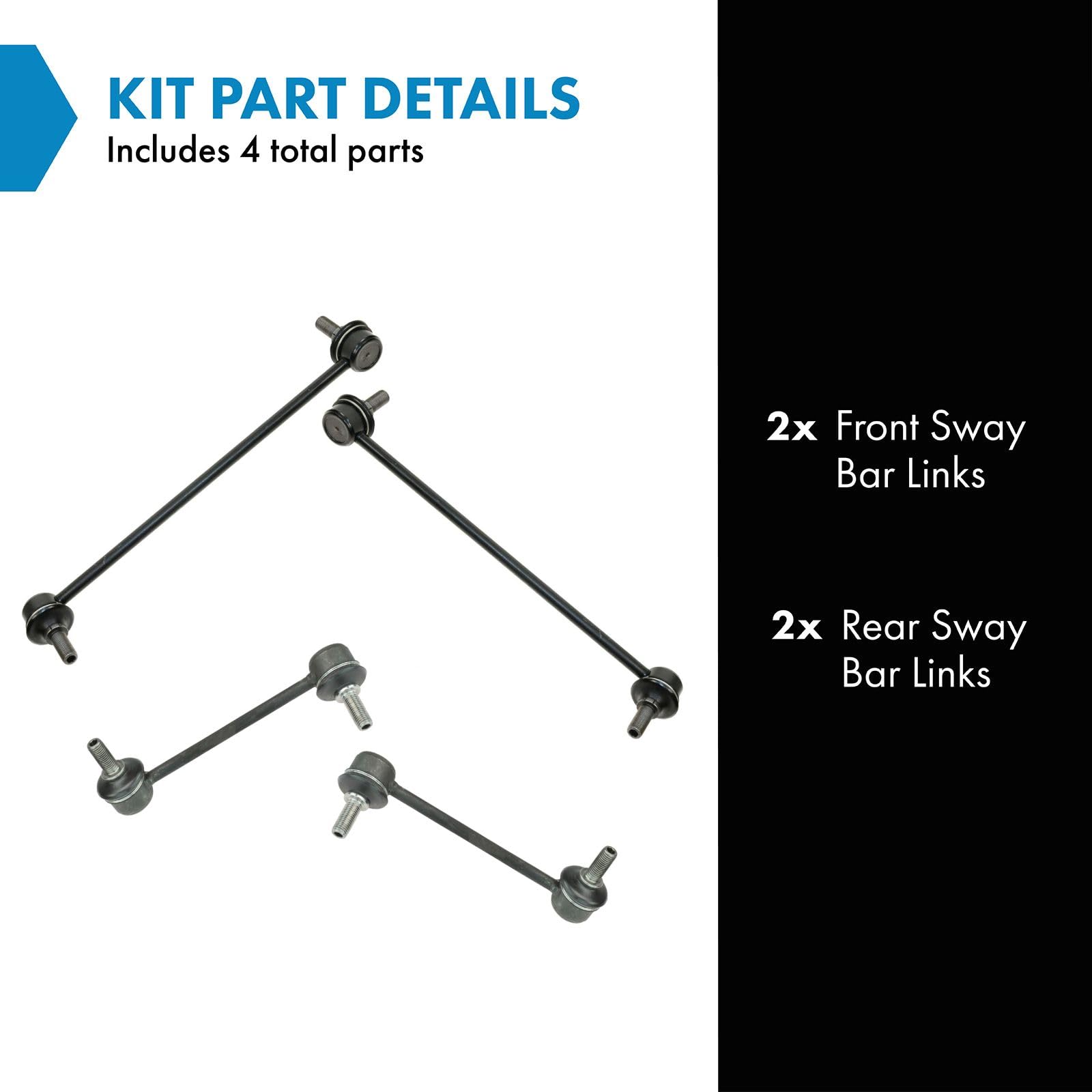 Trq Front & Rear Sway Bar Stabilizer Link Set Compatible With 2006 Acura Mdx 2006-2008 Honda Pilot