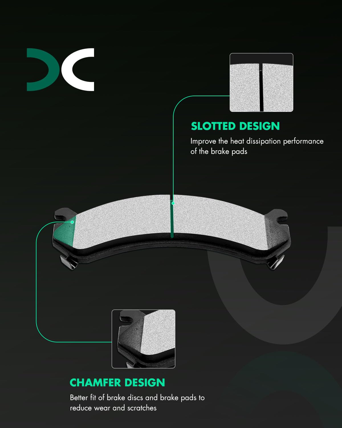 Scitoo D784 Front Semi-Metal Brake Pads Sets Fit For Cadillac,For Chevy,For Gmc,For Hummer