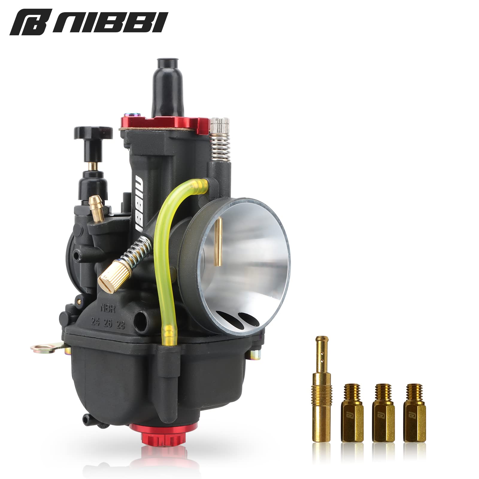 Nibbi Racing Pwk 28Mm Carburetor, Carb Of Performance Carburetor Motorcycle Carburetor With Carburetor Jets Fit For Yamaha Suzuk