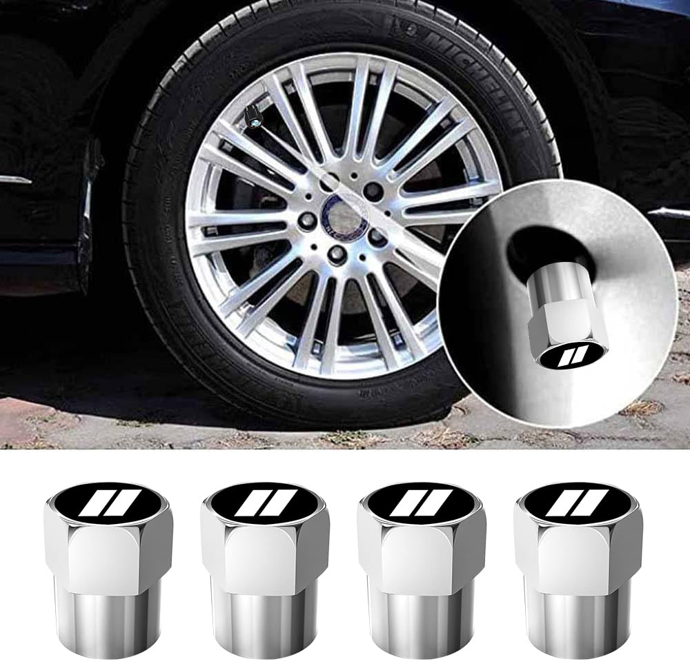 4Pcs Tire Valve Stem Caps Explosion Valve Cover Aluminum Alloy Compatible With Dodge Challenger Charger Durango Avenger Whitewhi