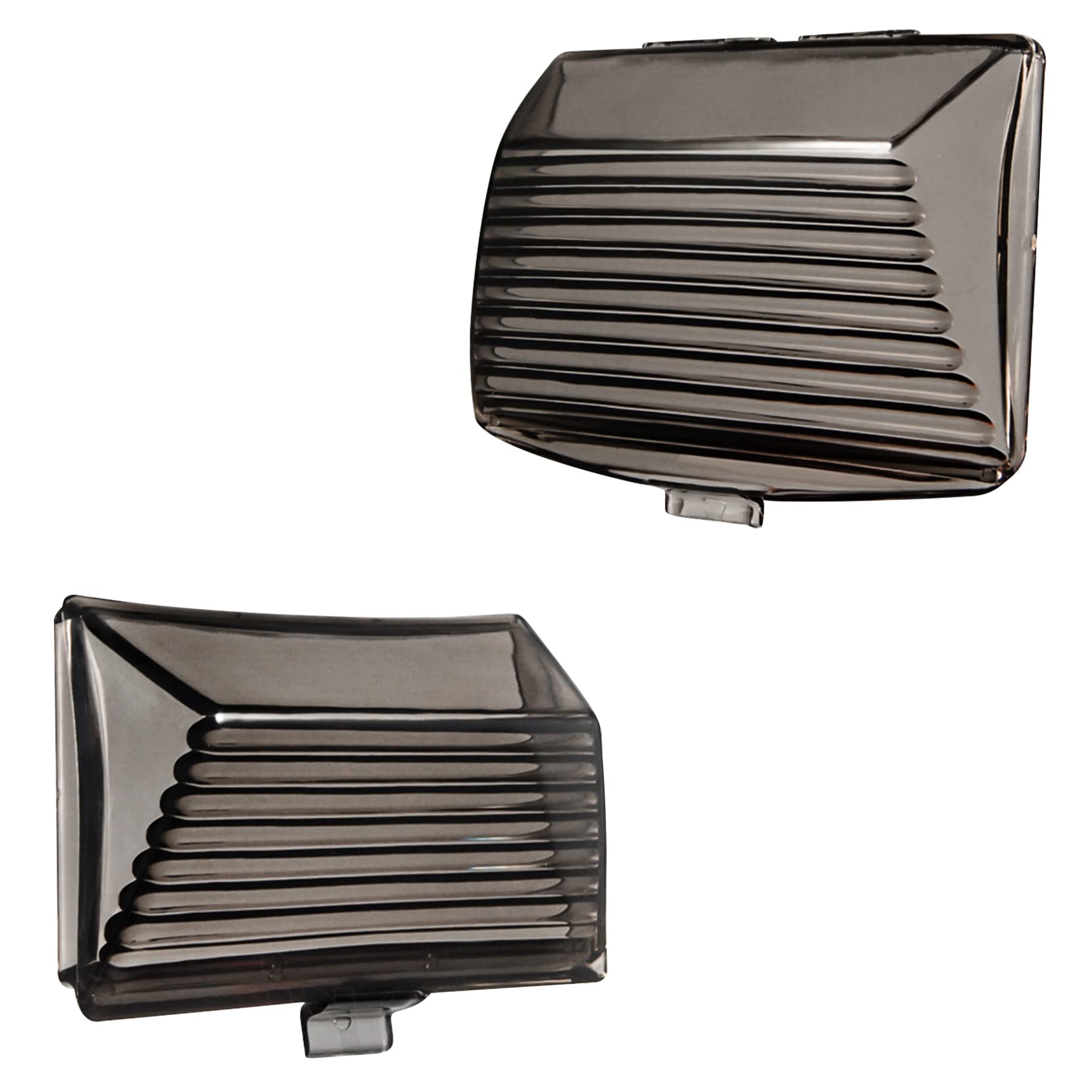 Amazicha Smoked Front Rear LED Fender Tips Lights Mud Guards Covers Lens Compatible for Harley Davidson Electra Glide Road King 