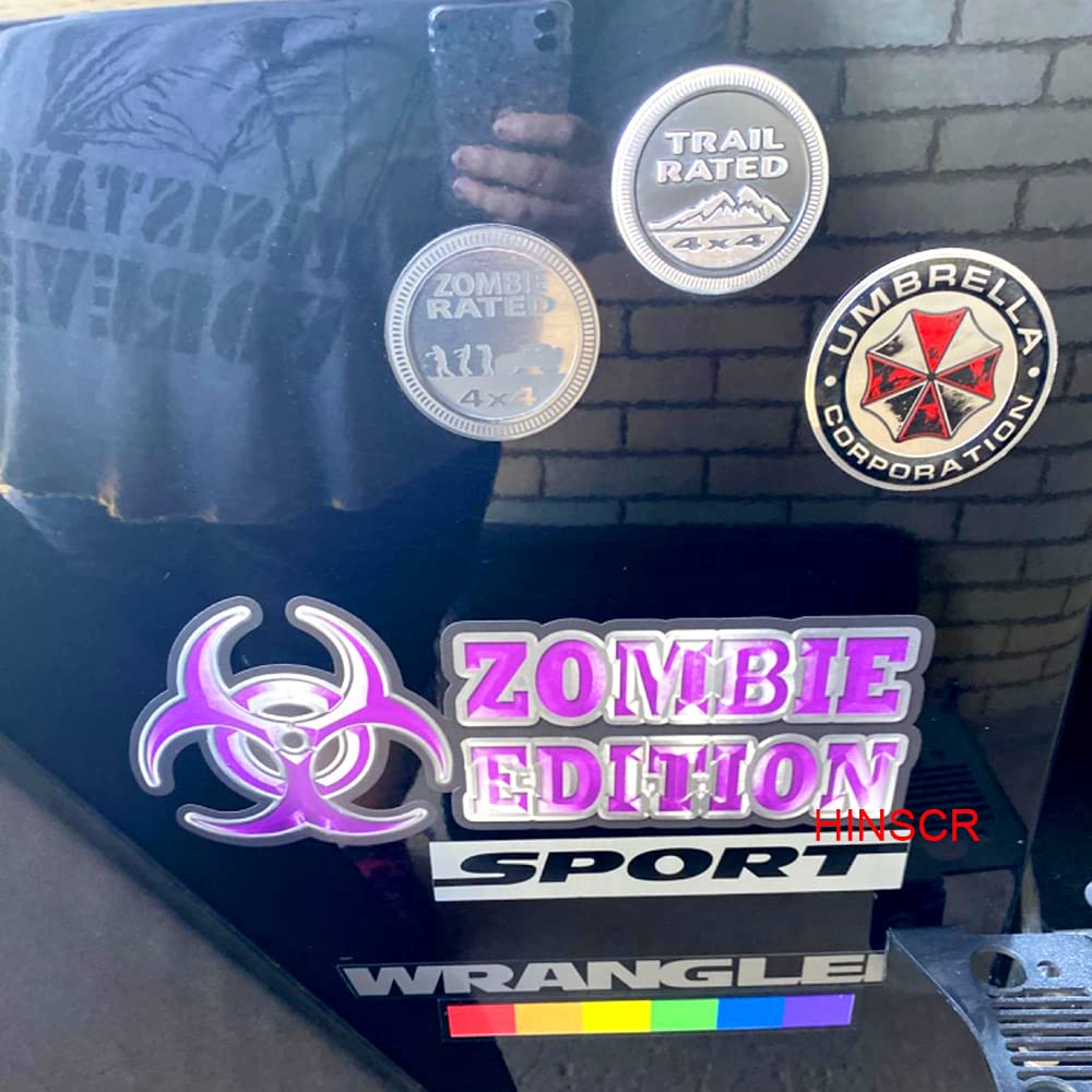 Hinscr Residen T Evi L Car Badge Decal 3D Umbrella Corporation Aluminum Alloy Circle Emblem Sticker For Car Motorcycle (Style A-1 Pcs)