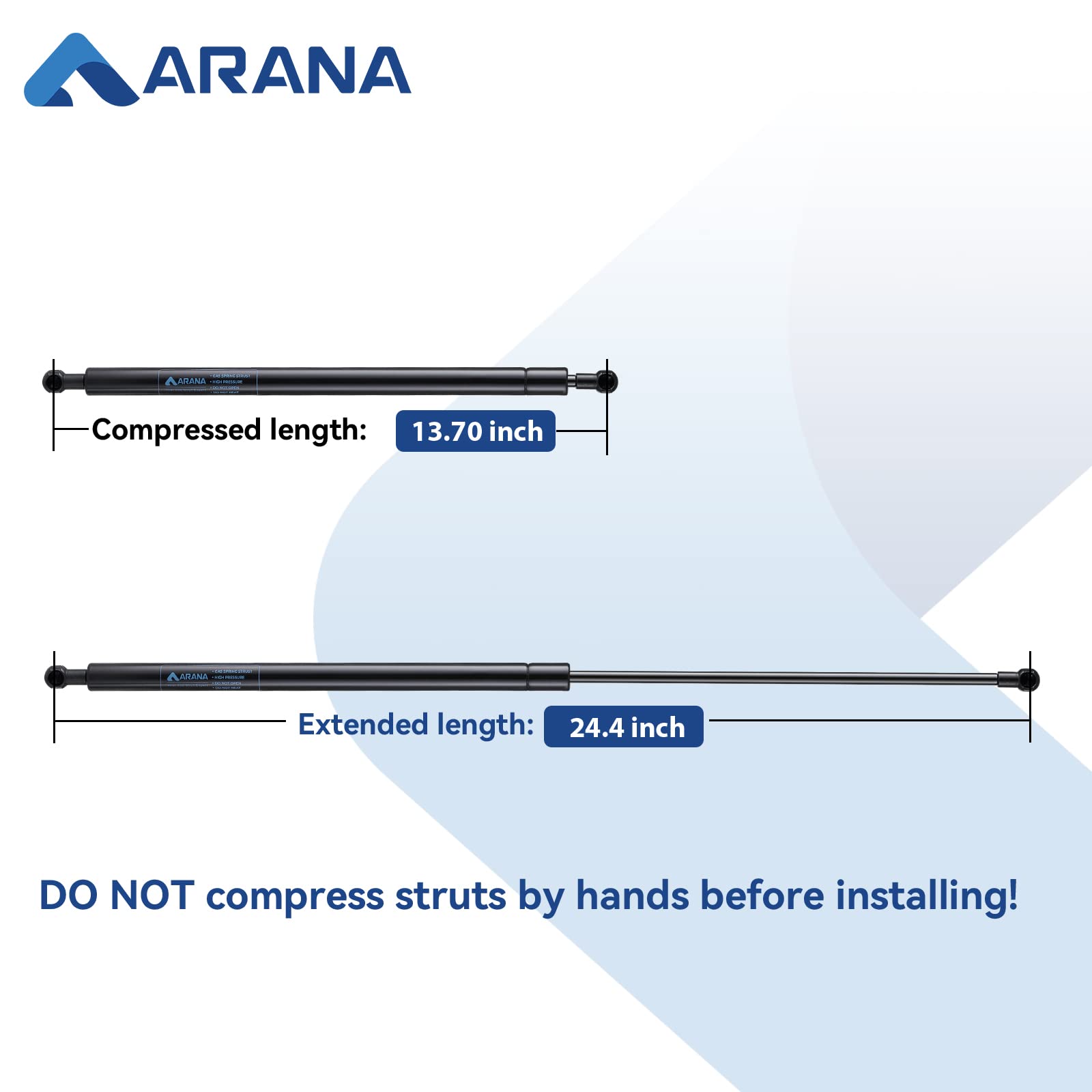 Arana Se244P40S10 24 Inch 40 Lb Gas Struts Spring Shocks Se24Other40 24 Inch 40Lb Lift Support For Rv Side Motorhome Door Camper