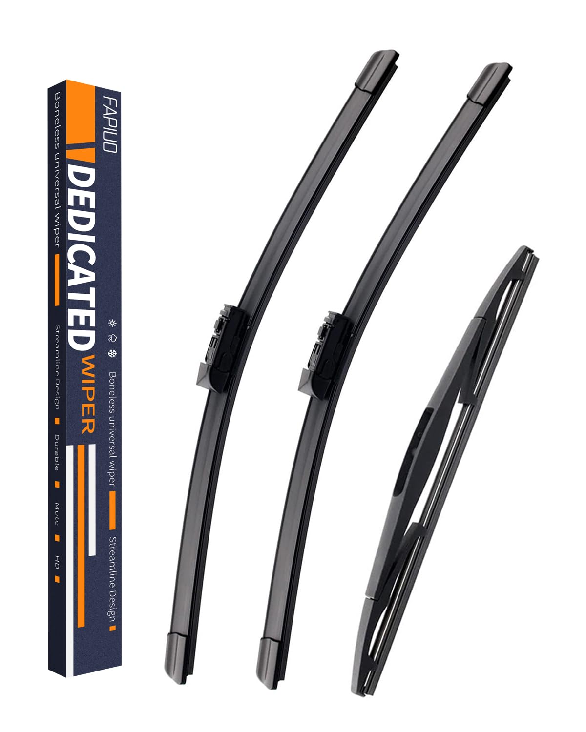 Replacement For 2019 2020 2021 2022 Subaru Ascent Silent Wipers -Fapiuo Front And Rear Windshield Wipers 26''/20''+14'' Full Bla