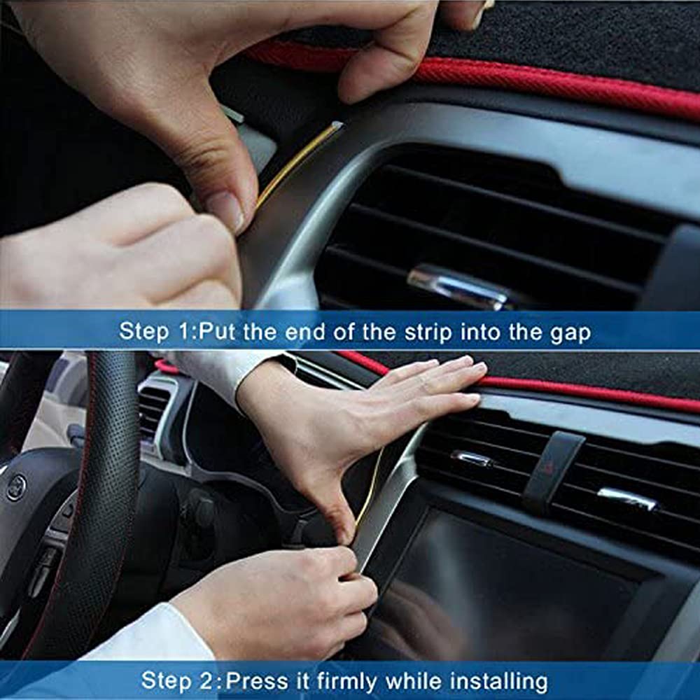 Atmomo 5M Flexible Trim For Diy Automobile Car Interior Exterior Moulding Trim Decorative Line Strip (Silver With Black)