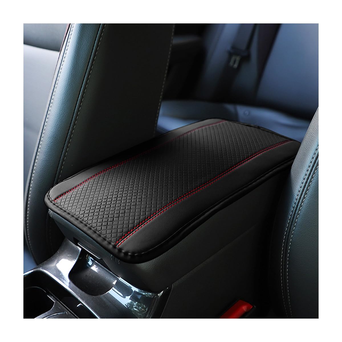 Osilly Armrest Pad for Car, PU Leather Auto Center Console Cushion Mat, Four Seasons Automotive Armrest Seat Box Cover, Universa