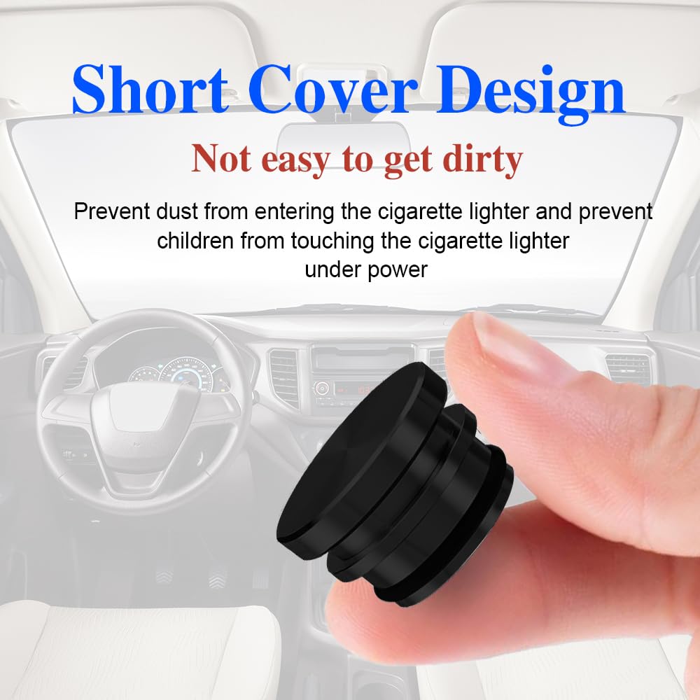 Car Cigarette Lighter Plug Cover, Aluminum Cigarette Lighter Socket Cover Cap, Universal Waterproof Dustproof Plug Cover Fit for