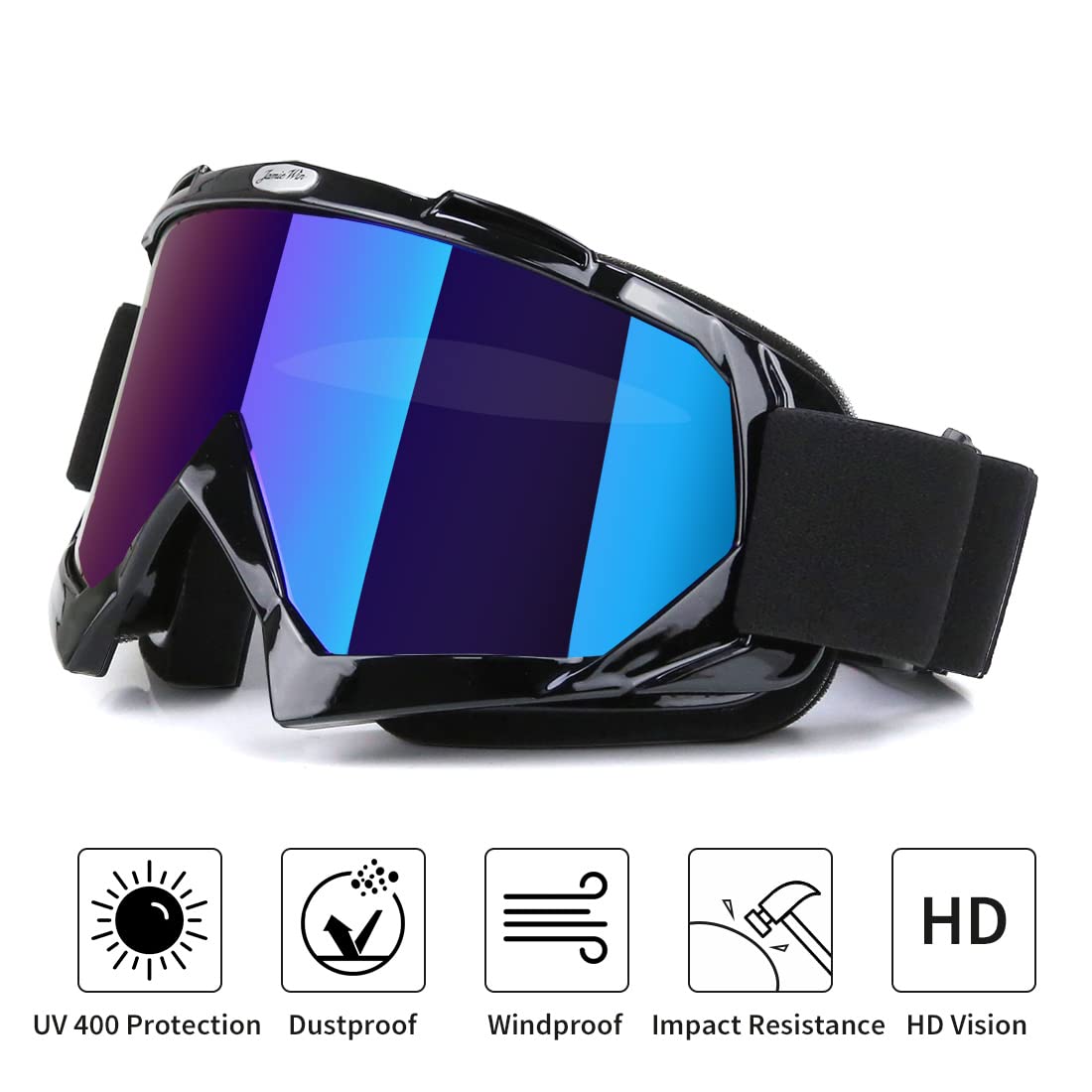 Jamiewin Motocross Goggles For Atv Dirt Bike Motorcycle Utv Mx Offroad Riding - Anti Uv Dustproof Anti Fog Racing Skiing Goggles