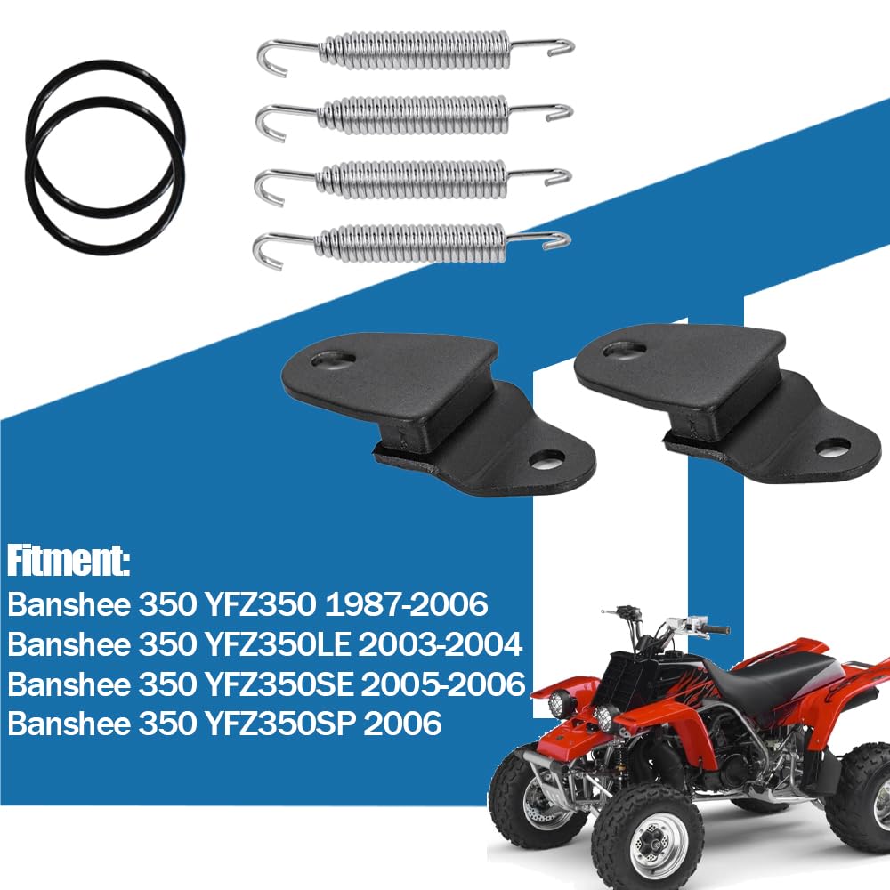 Exhaust Muffler Pipe Stay Mount With Hangers Springs And O-Rings Fits For Yamaha Banshee 350 Yfz350 1987-2006