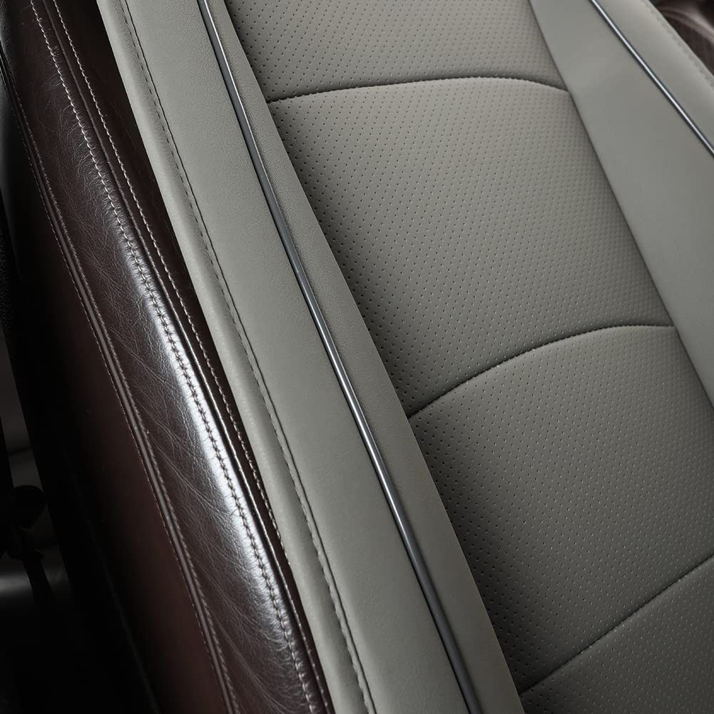 1Pcs Luxury Car Seat Backrest Protector Cover Car Interior Pu Leather Car Seat Cover Universal Anti-Slip Seat Cover(Dark Grey Backrest)