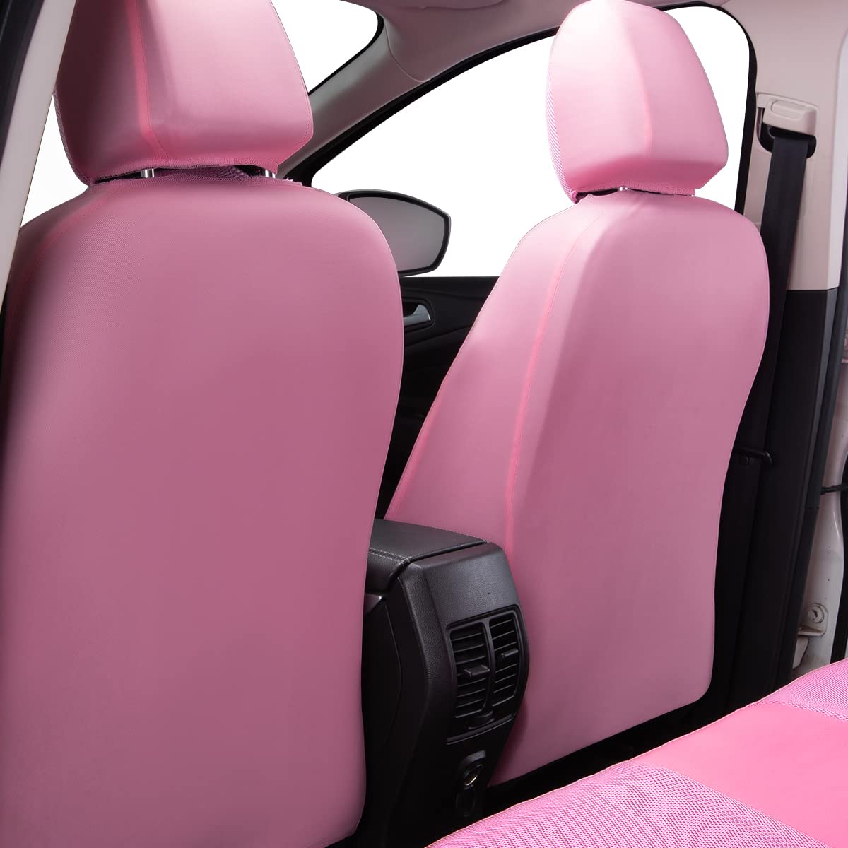 Flying Banner car seat Covers Set airmesh Breathable Fashion Easy Bench Split Protectors Sport Fashion (Pink & Pink, Full Set -