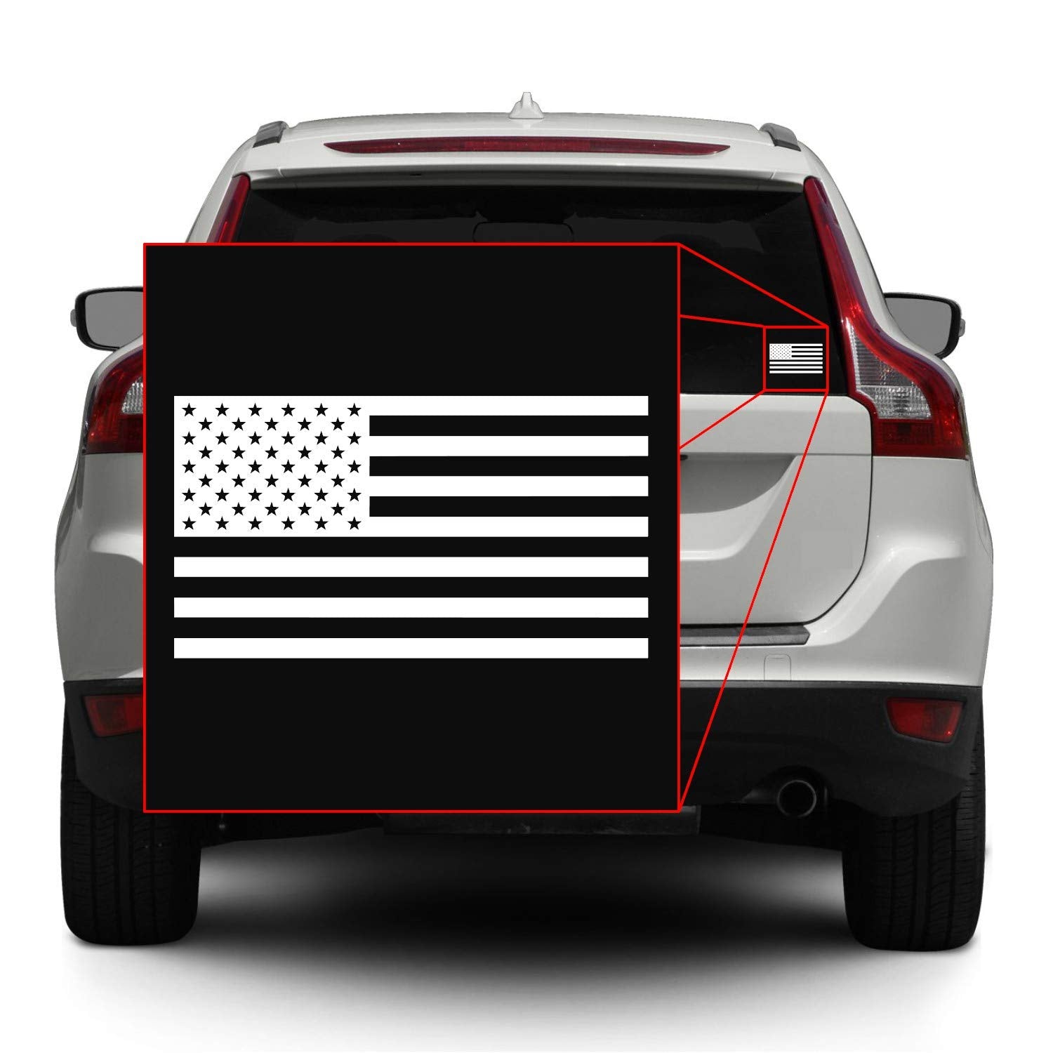 American Us Flag [Pick Color/Size] Vinyl Decal Sticker For Laptop/Car/Truck/Window/Bumper (5In [30-Pack], Gloss White)